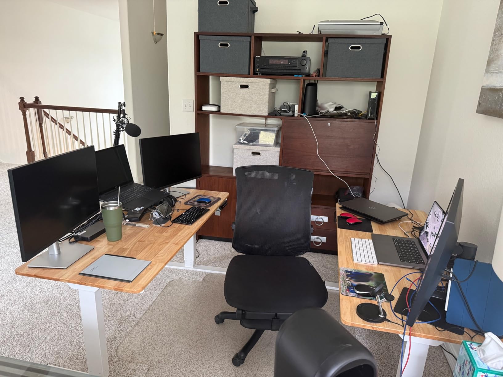 FLEXISPOT E6 Bamboo 3-Stage Dual Motor Electric Standing Desk 55 x 28 Sit Stand Up Desk, Holds 220 lbs, Adjustable Height w/ Memory Presets, Solid Bamboo Desktop & White Frame, Ships in 2 Boxes customer photo 2