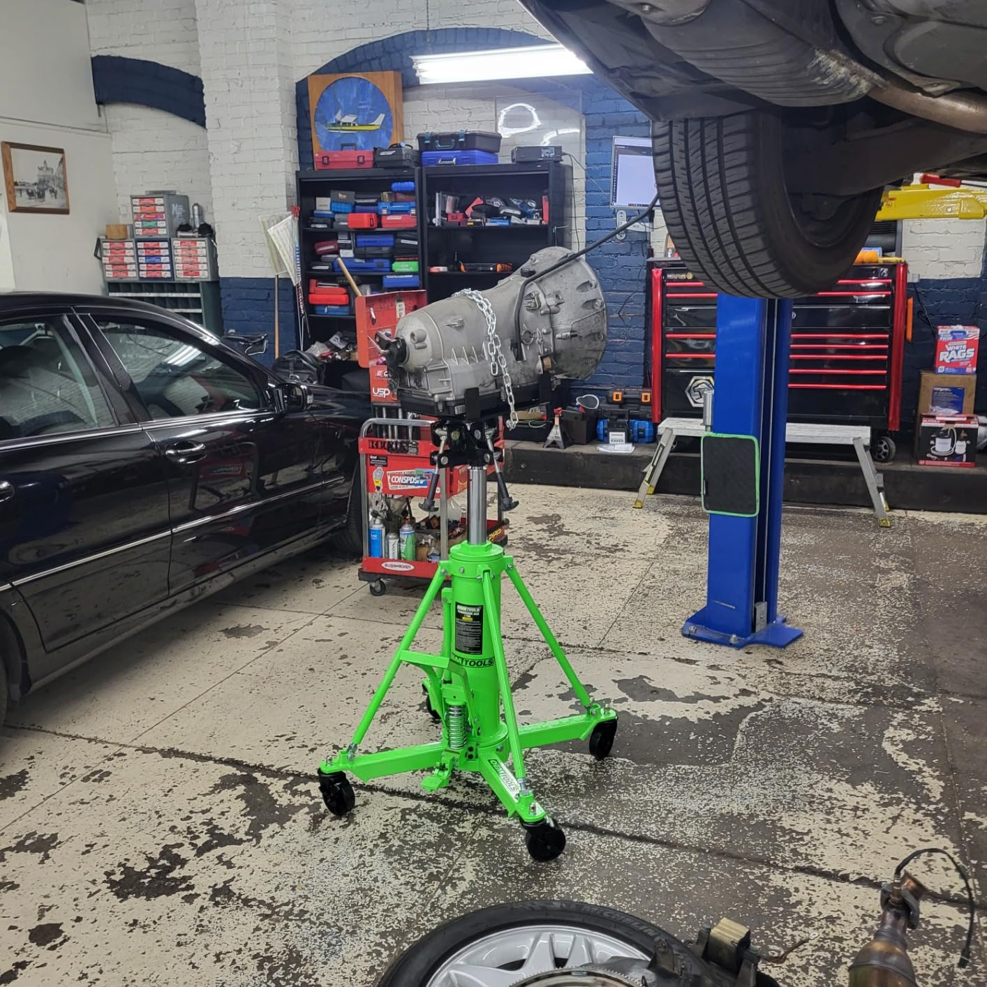 OEMTOOLS 26842 1-Ton Transmission Jack - High Lift 37.5