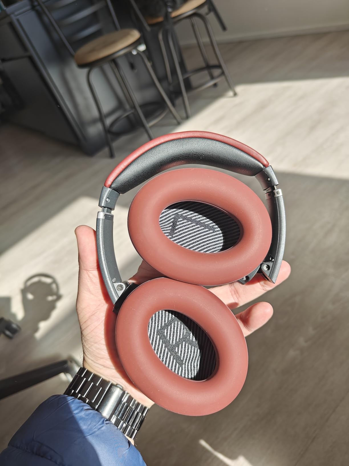 SOULWIT Replacement Kit for Bose QuietComfort QC35/QC35 ii Over-Ear Headphones, Ear Pads Cushions + Headband + Silicone Earpads Cover Protector - Black customer photo 2