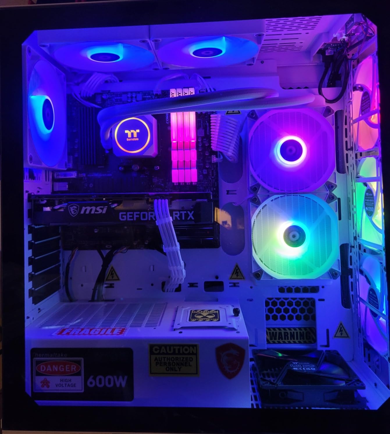 Thermaltake Glacier 360 Liquid-Cooled PC (AMD Ryzen 5 5600X, RTX 3060, 16GB 3600Mhz DDR4 ToughRAM RGB Memory, 1TB NVMe M.2, WiFi, Win 10 Home) Gaming Desktop Computer S3WT-B550-G36-LCS, White customer photo 1
