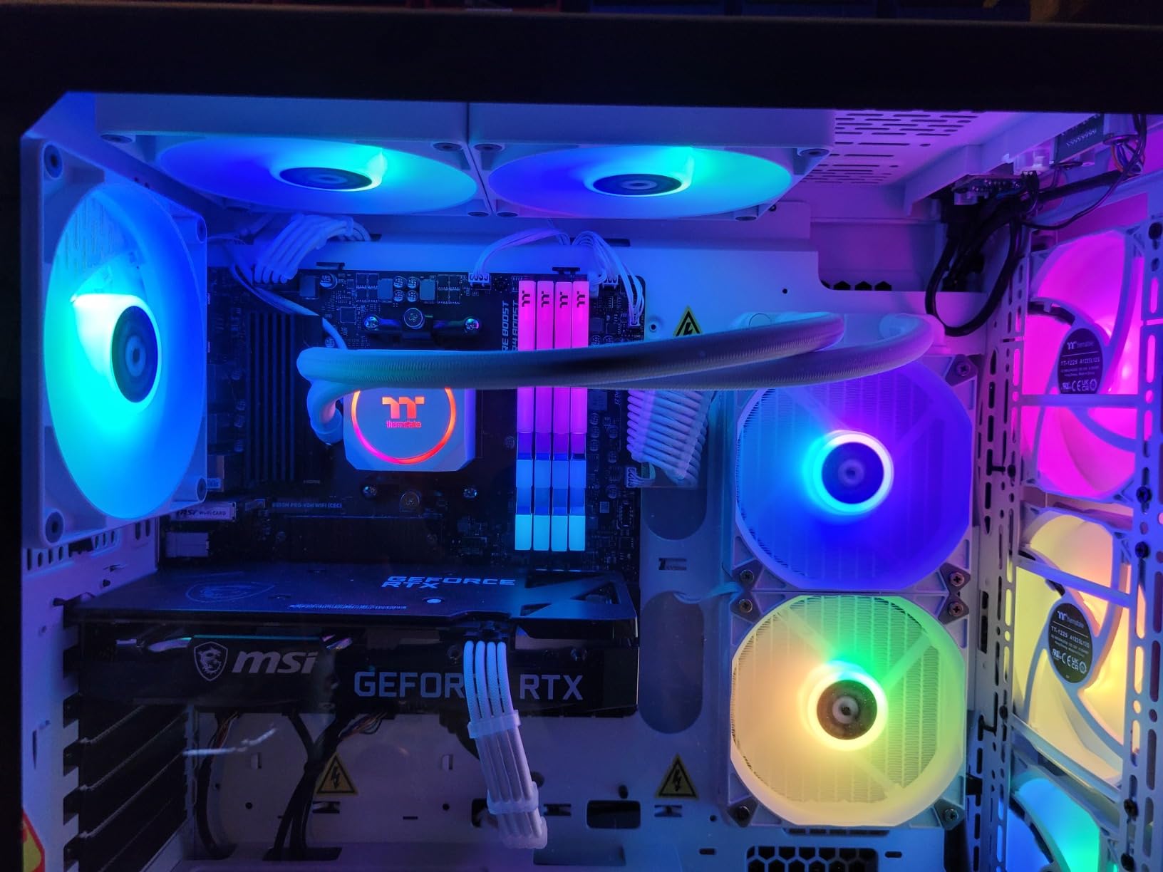 Thermaltake Glacier 360 Liquid-Cooled PC (AMD Ryzen 5 5600X, RTX 3060, 16GB 3600Mhz DDR4 ToughRAM RGB Memory, 1TB NVMe M.2, WiFi, Win 10 Home) Gaming Desktop Computer S3WT-B550-G36-LCS, White customer photo 2