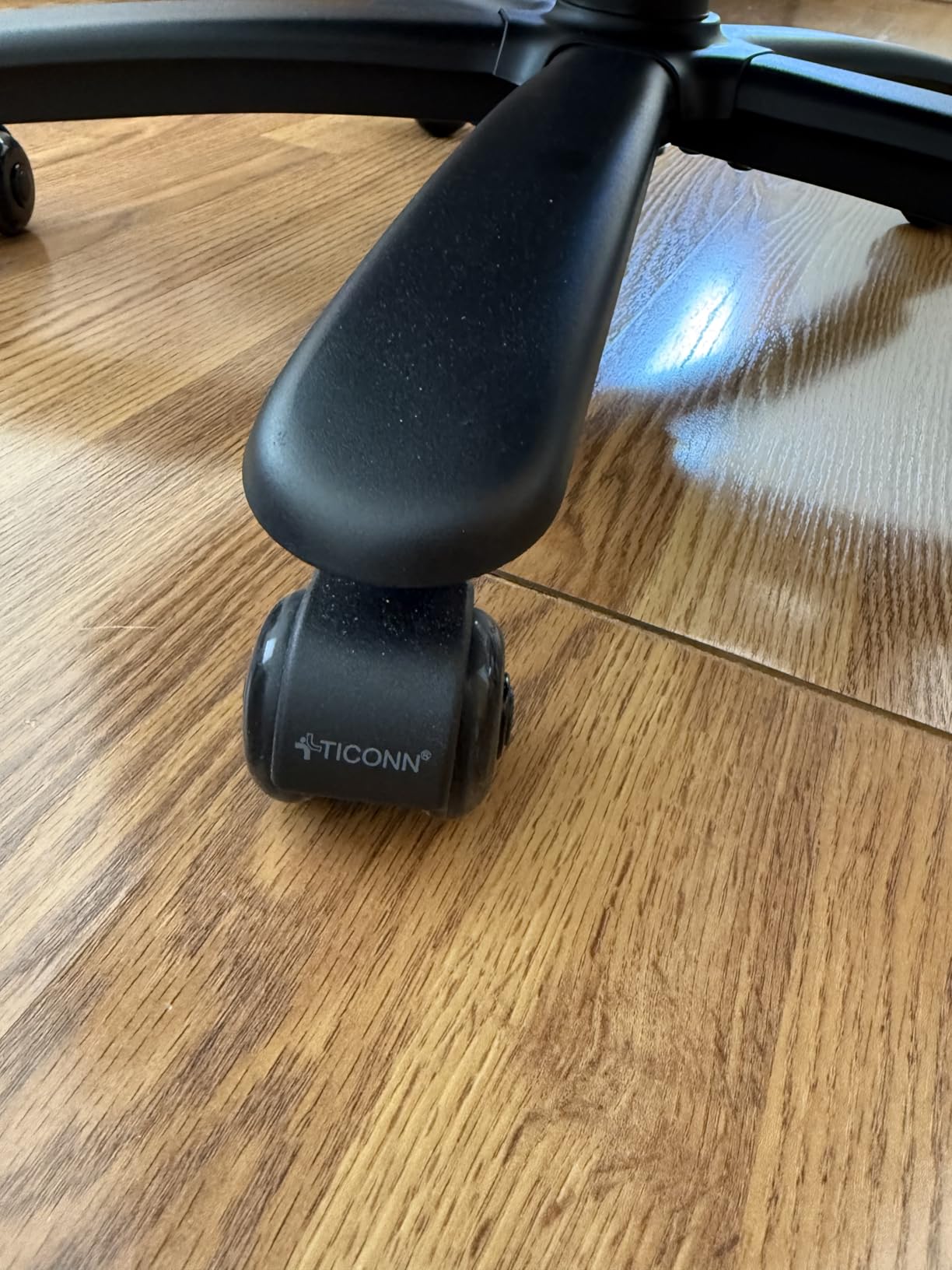 TICONN Office Chair Caster Wheels Set of 5 for Tile, Hardwood Floors and Carpets, Universal Fit for Most Chairs (Black) customer photo 1