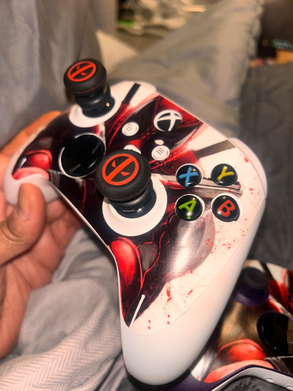 FPS Thumbstick Extender & Printing Rubber Silicone Grip Cover 2 Sets for Xbox Series X/S & Xbox One Controller(Immortal) customer photo 1