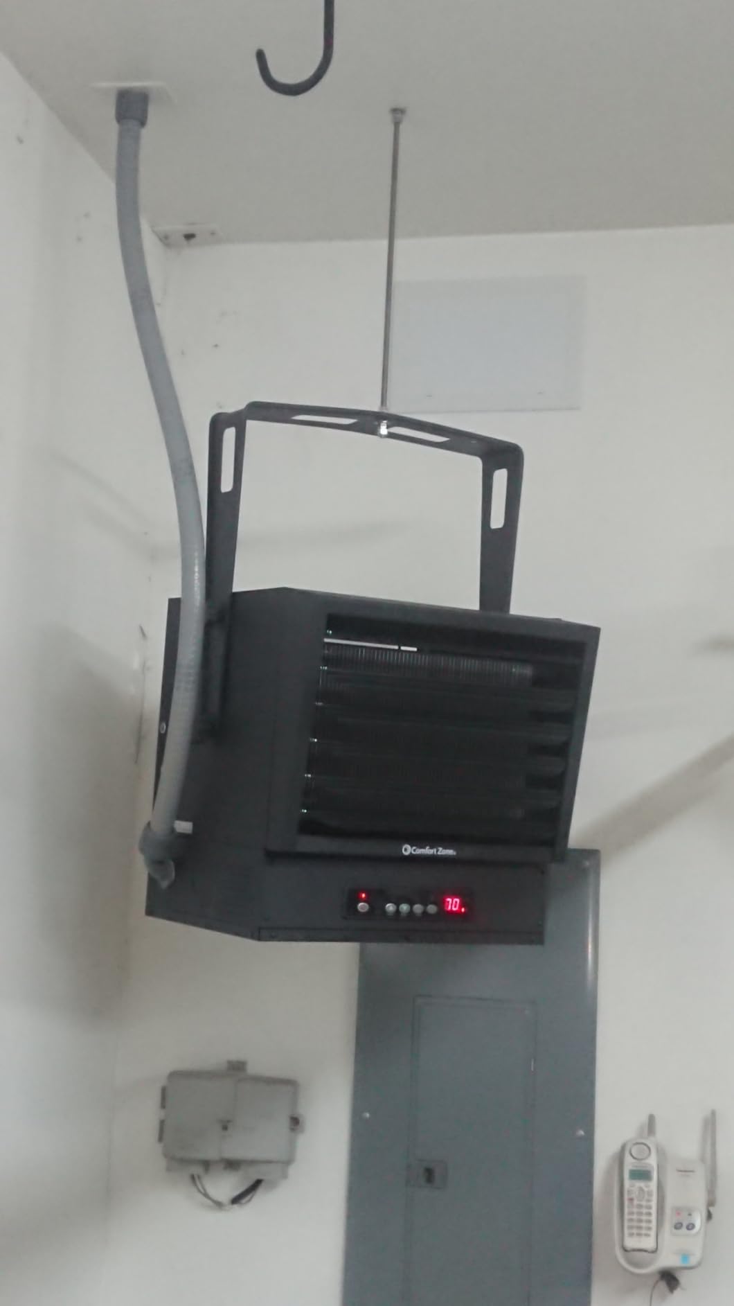 Comfort Zone 10,000W Hard-Wired Garage Heater - Industrial & Commercial Ceiling Mount, 240V Fan-Forced with Remote, Digital Thermostat customer photo 1