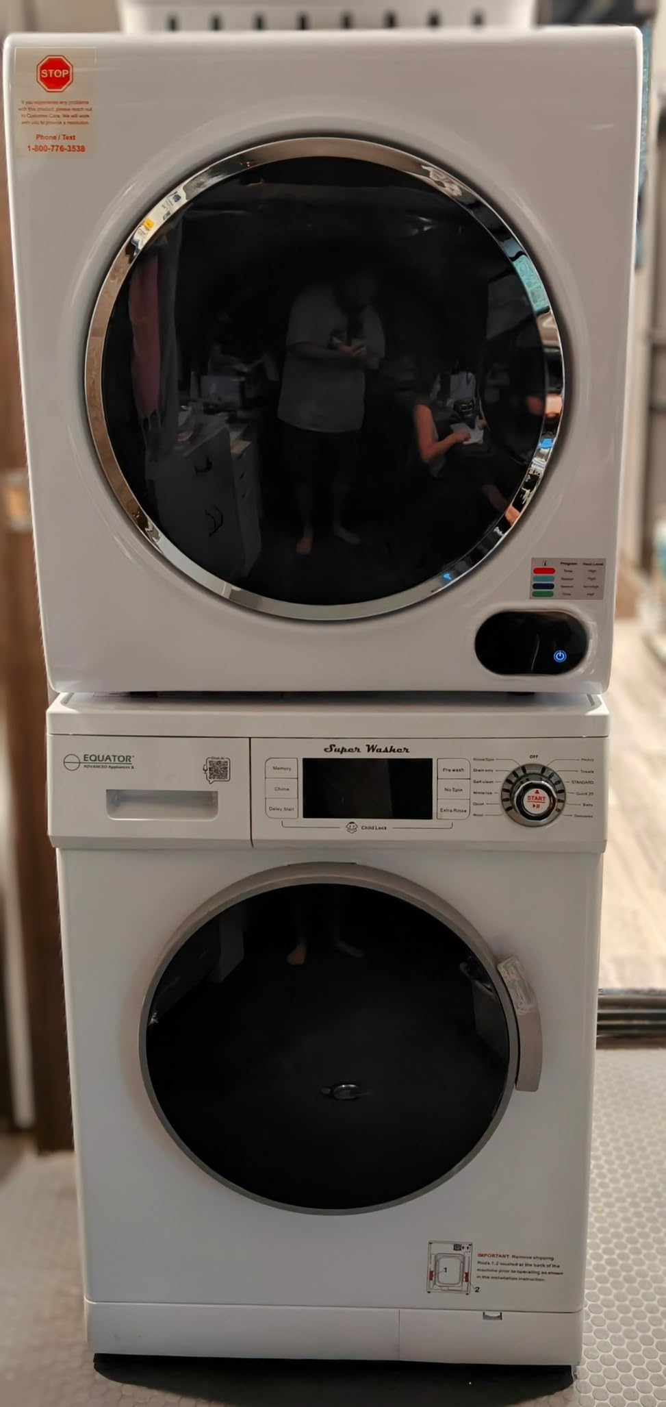 Equator Basic Stackable 13 lbs Washer + Vented Sensor Dryer 3.5cf 110V customer photo 7