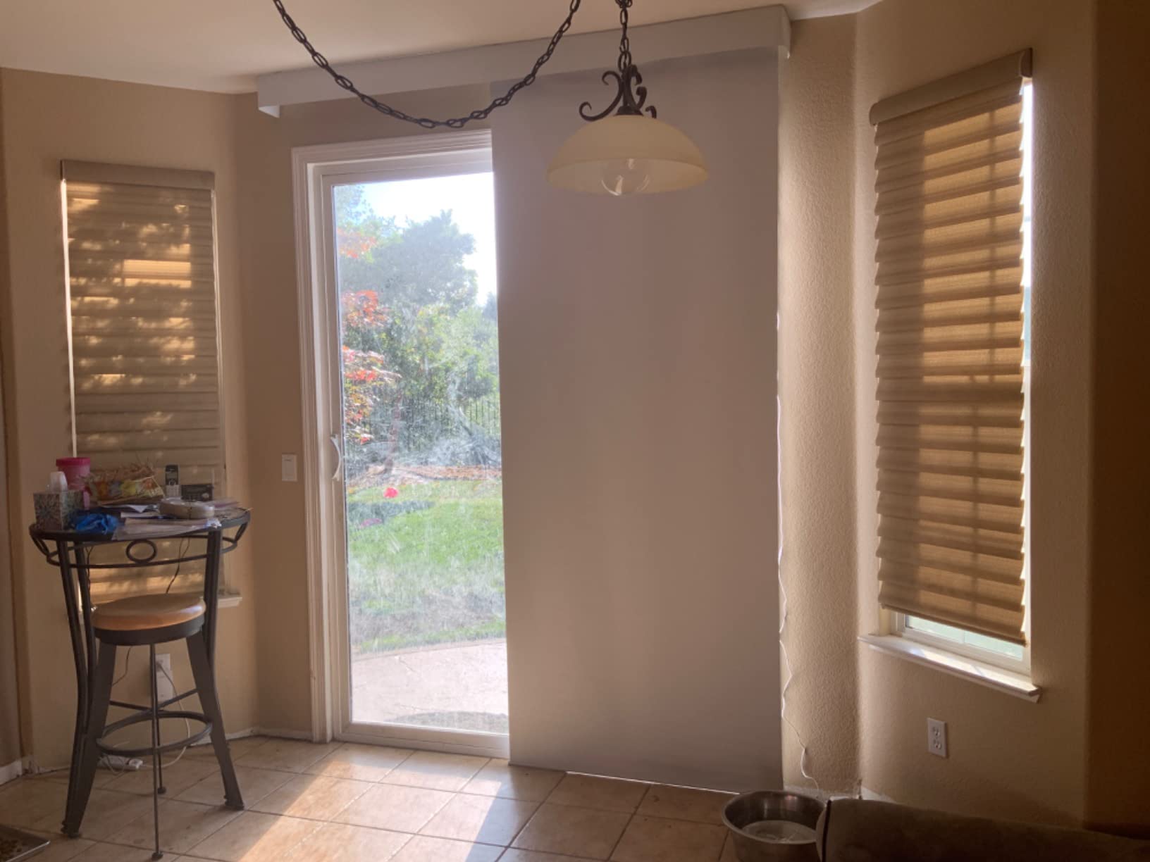 Graywind Motorized Sliding Panels Blackout Compatible with Alexa Google Smart Panel Track Blinds Remote Shades for Patio Sliding Door, Custom Size (Light Grey) customer photo 3