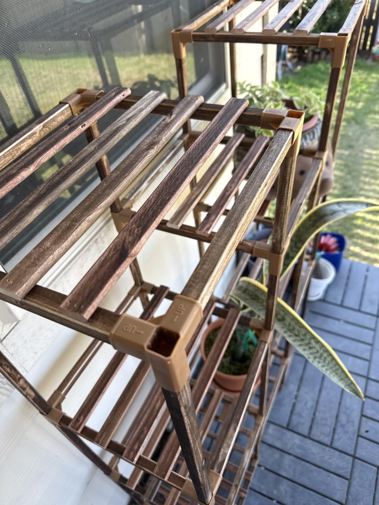 Uneedem Plant Stand Indoor Outdoor, Tall Plant Shelf for Multiple Plants, 10 tiers 11 Pot Large Plants Holder Rack Wood Plant Shelves for Room Corner Balcony Garden Patio customer photo 2