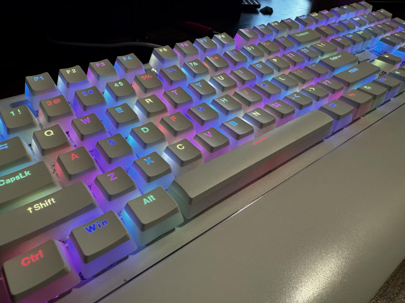 Womier Pudding Keycaps, PBT Shine Through Keycaps 165 Keys Set Custom Key caps Set OEM Profile, Universal Compatiability for 100%, 75%, 65%, 60% Keyboard-Black customer photo 2