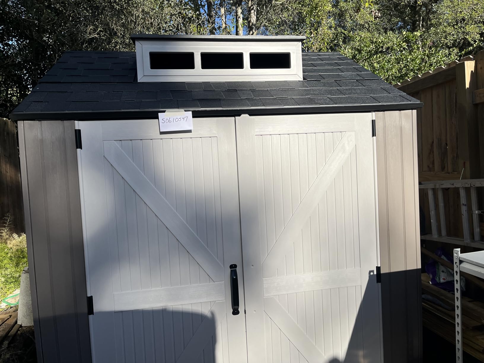 Rubbermaid Resin Outdoor Storage Shed With Floor (7 x 7 Ft) Weather Resistant Gray Organization for Home/Backyard/Garden Tools/Lawn Mower/Bike Storage/Pool Supplies customer photo 1