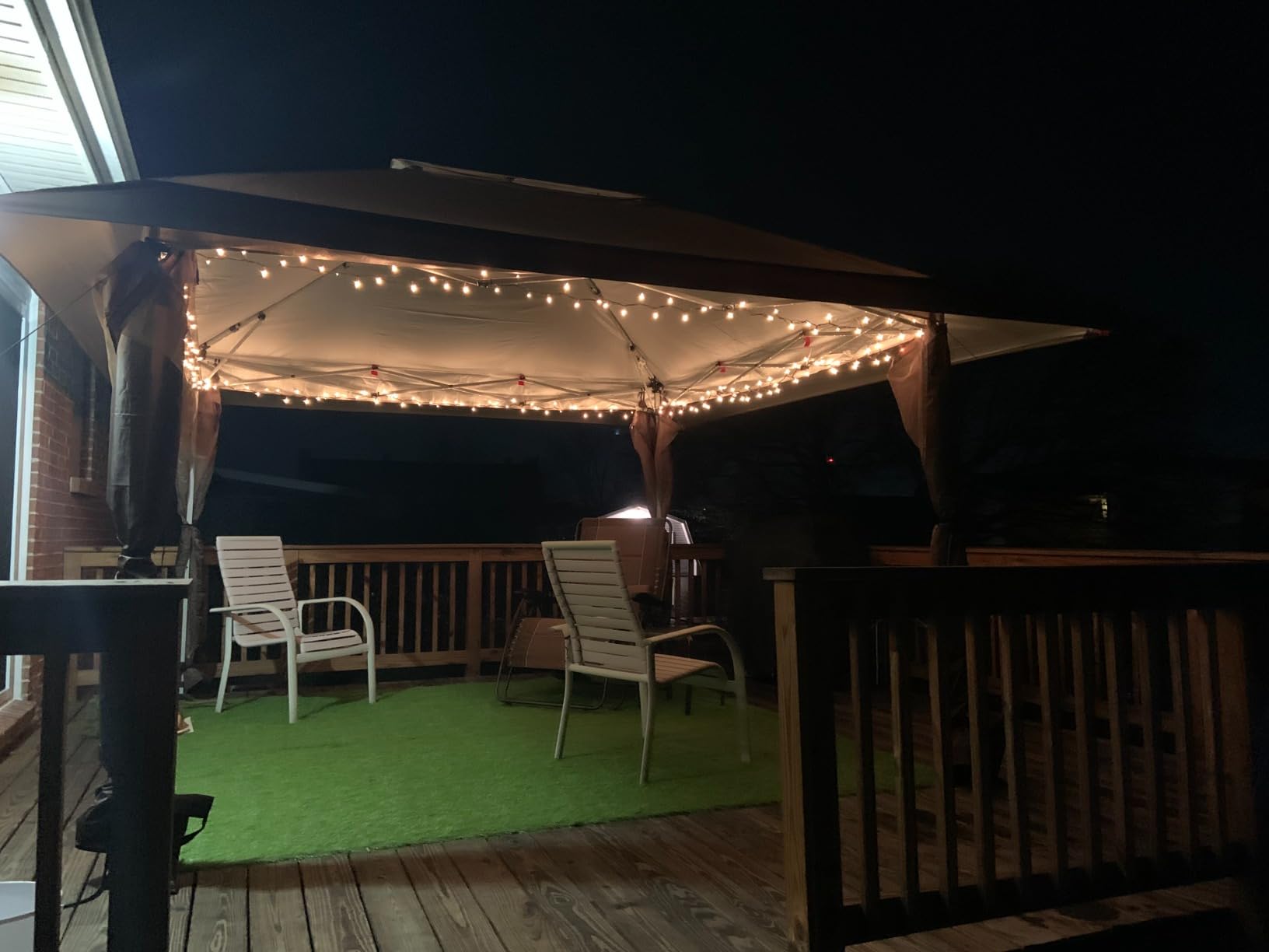 CROWN SHADES 13x13 Pop Up Gazebo, Canopy Tent, Gazebos on Clearance - Outdoor Gazebo for Backyard & Patio Furniture - Carpa Pop Up Tent with Wheeled STO-N-Go Cover Bag (Beige & Coffee) customer photo 1