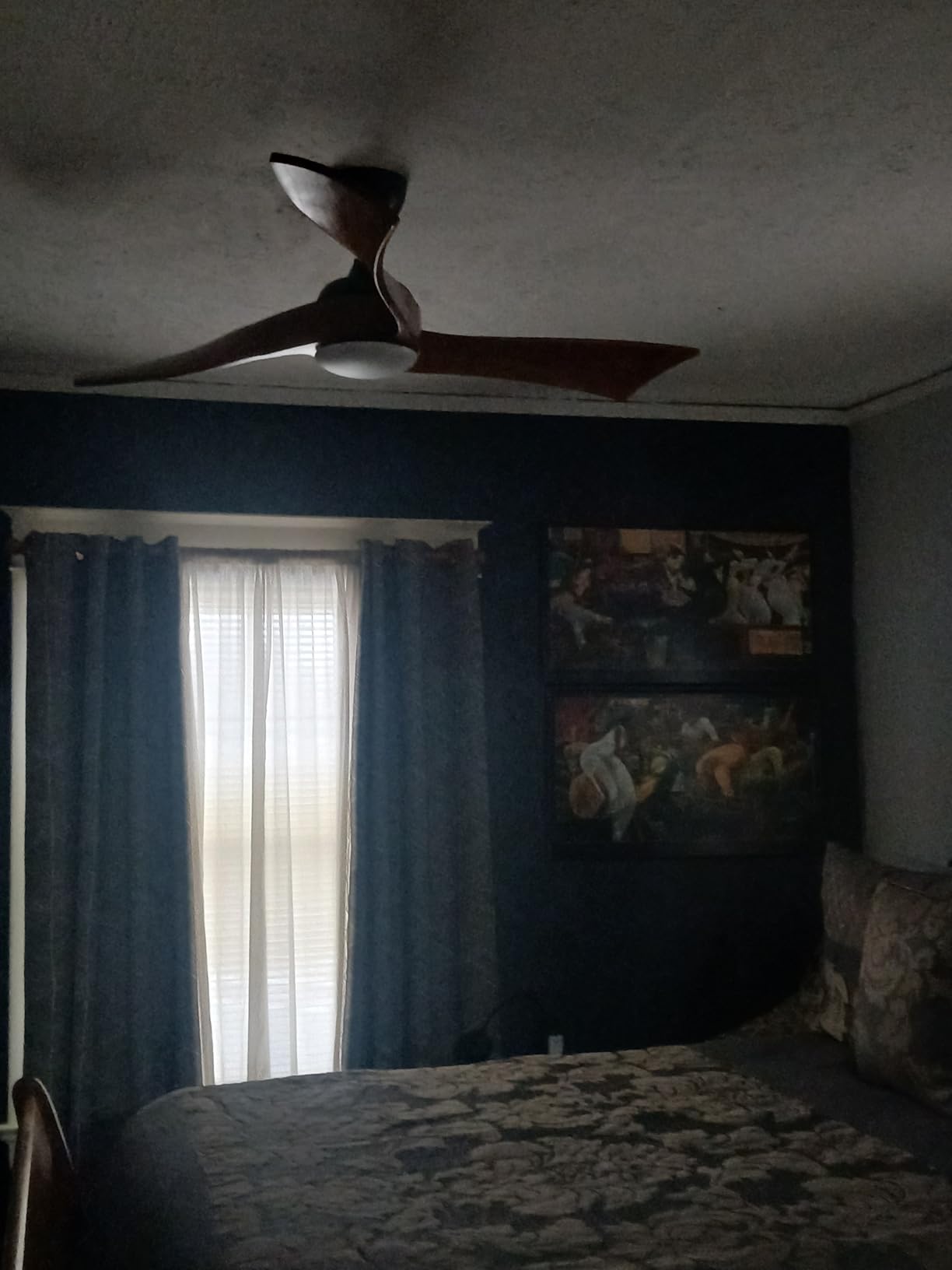 Sofucor 52 Inch Ceiling Fan with Light and Remote, Modern 3 Solid Wood Blades Ceiling Fan, 6 Speeds 5500CFM, Dimmable 3-Color LED with Memory, Timer & Quiet & Reversible DC Motor, ETL, Walnut Wood customer photo 2