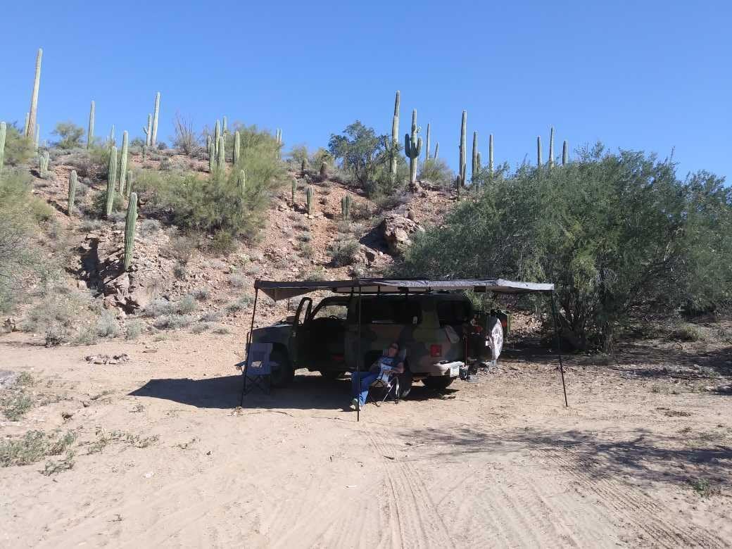 Overland Vehicle Systems 19529907 HD Nomadic 270 Degree Awning Passenger Side | 129 Sq Ft of Coverage | Dark Gray Fabric with Travel Cover Included | Twist and Lock Technology | Weather-Resistant customer photo 2