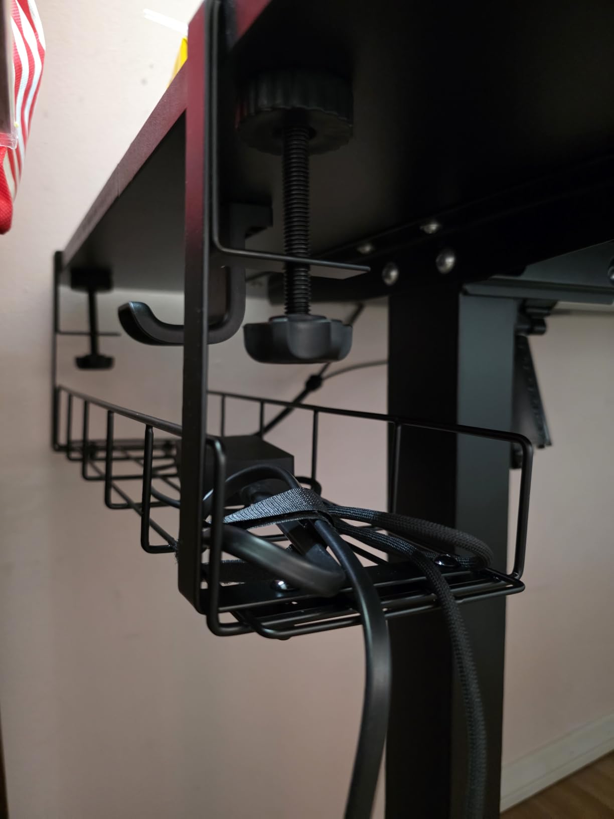 15.7 Under Desk Cable Management Tray, No Drill Steel Cable Tray Organizers customer photo 2