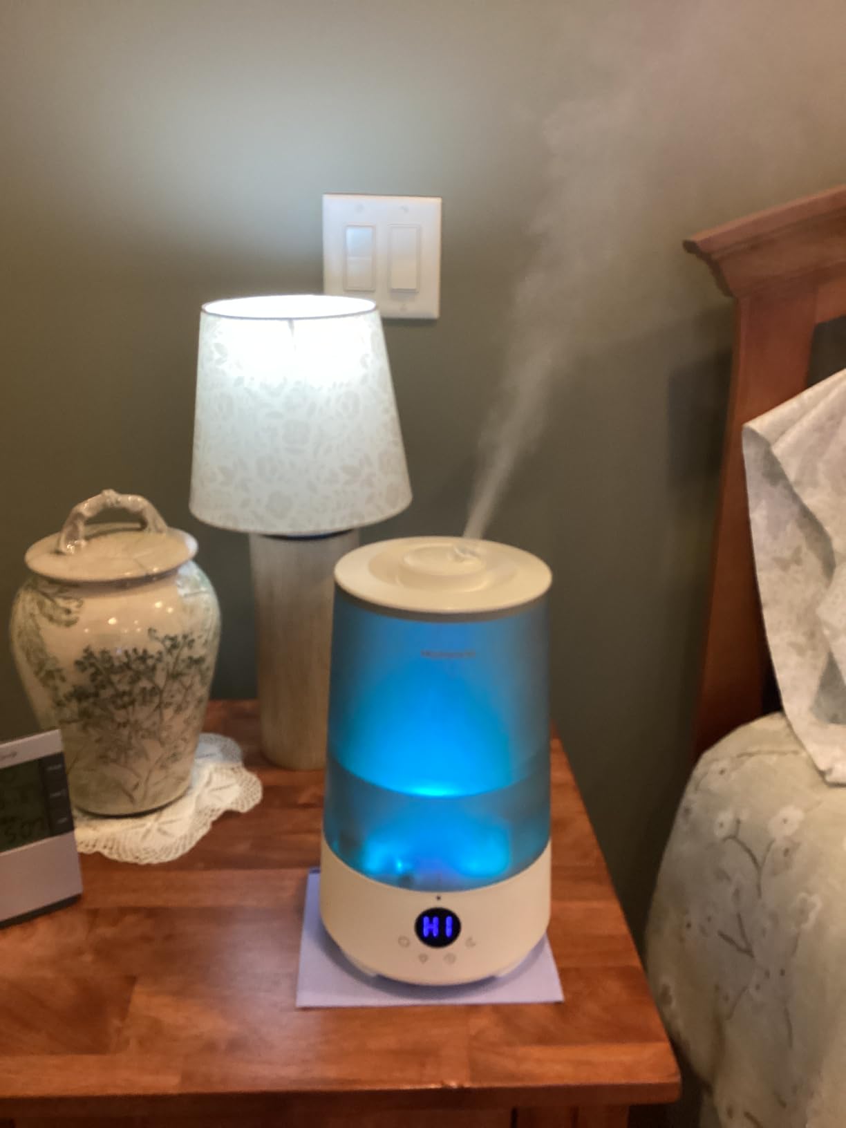 Homvana Humidifiers for Bedroom Home, 3.6 L Cool Mist Top-Fill 34H Super Long Time, Quiet 23dB, Baby Humidifier, Oil Diffuser for Large Room, House, Plant, Nursery, Office, BPA FREE, Ultrasonic (Grey) customer photo 2