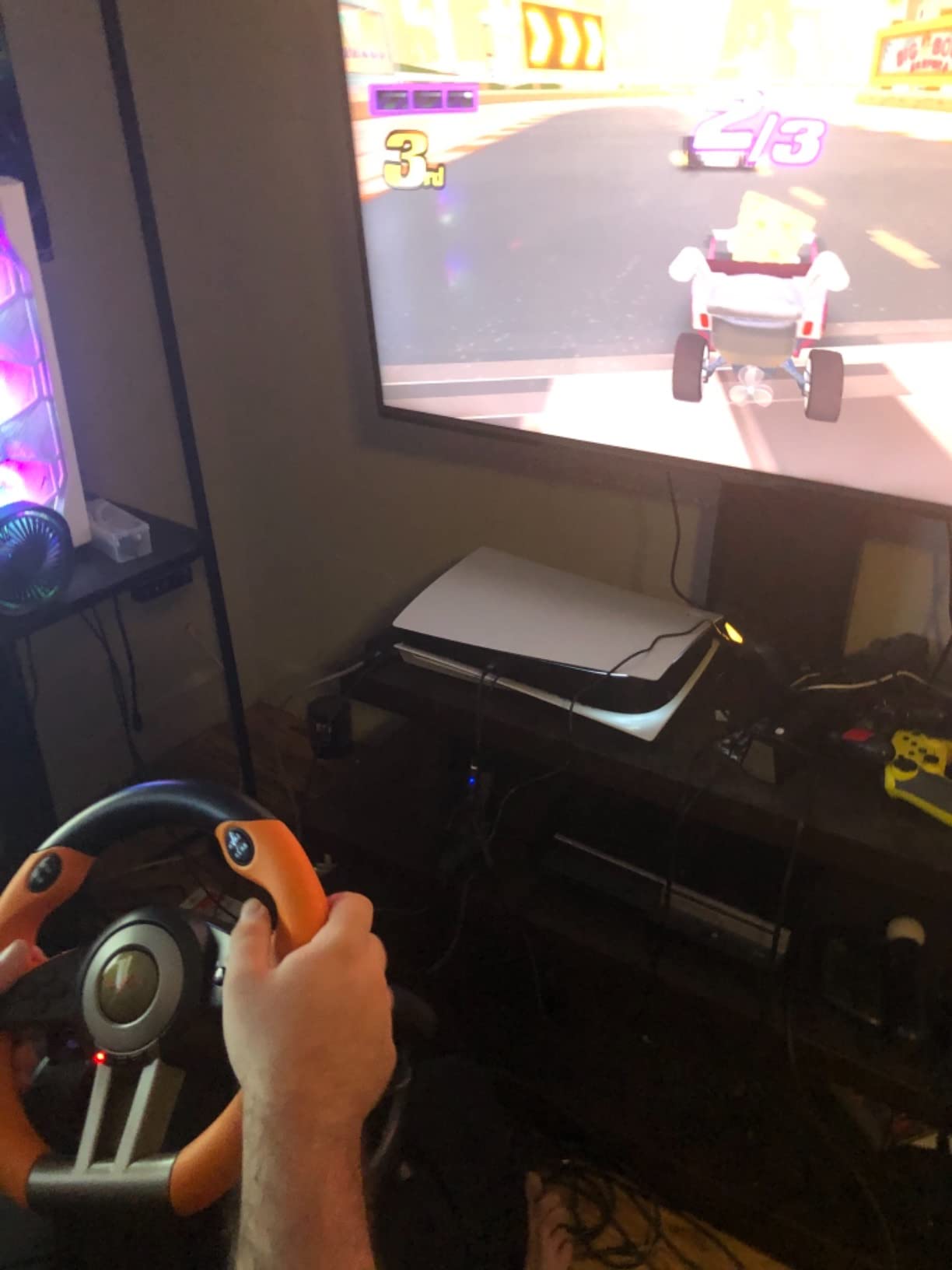 PXN PC Racing Wheel, V3 PRO 180 Degree Universal USB Car Sim Game Steering Wheel with Pedals for PC, Xbox One, Xbox Series S/X, PS3, PS4, Switch customer photo 2