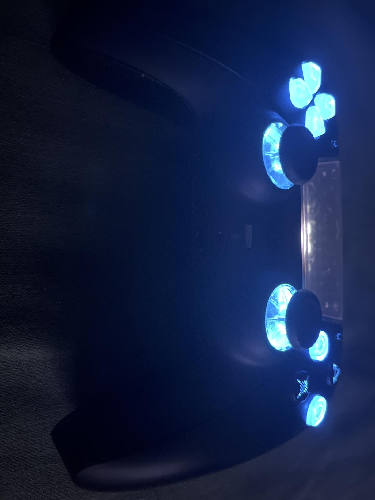 eXtremeRate Multi-Colors Luminated Dpad Thumbstick Share Home Face Buttons for PS5 Controller BDM-010 BDM-020, Chameleon Purple Blue Classical Symbols Buttons DTF V3 LED Kit for PS5 Controller customer photo 1