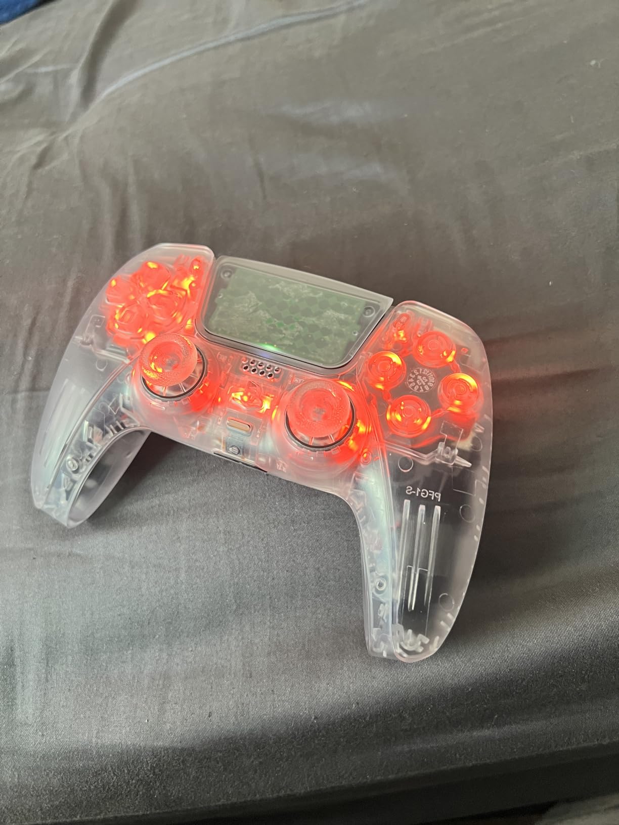 eXtremeRate Multi-Colors Luminated Dpad Thumbstick Share Home Face Buttons for PS5 Controller BDM-010 BDM-020, Chameleon Purple Blue Classical Symbols Buttons DTF V3 LED Kit for PS5 Controller customer photo 2