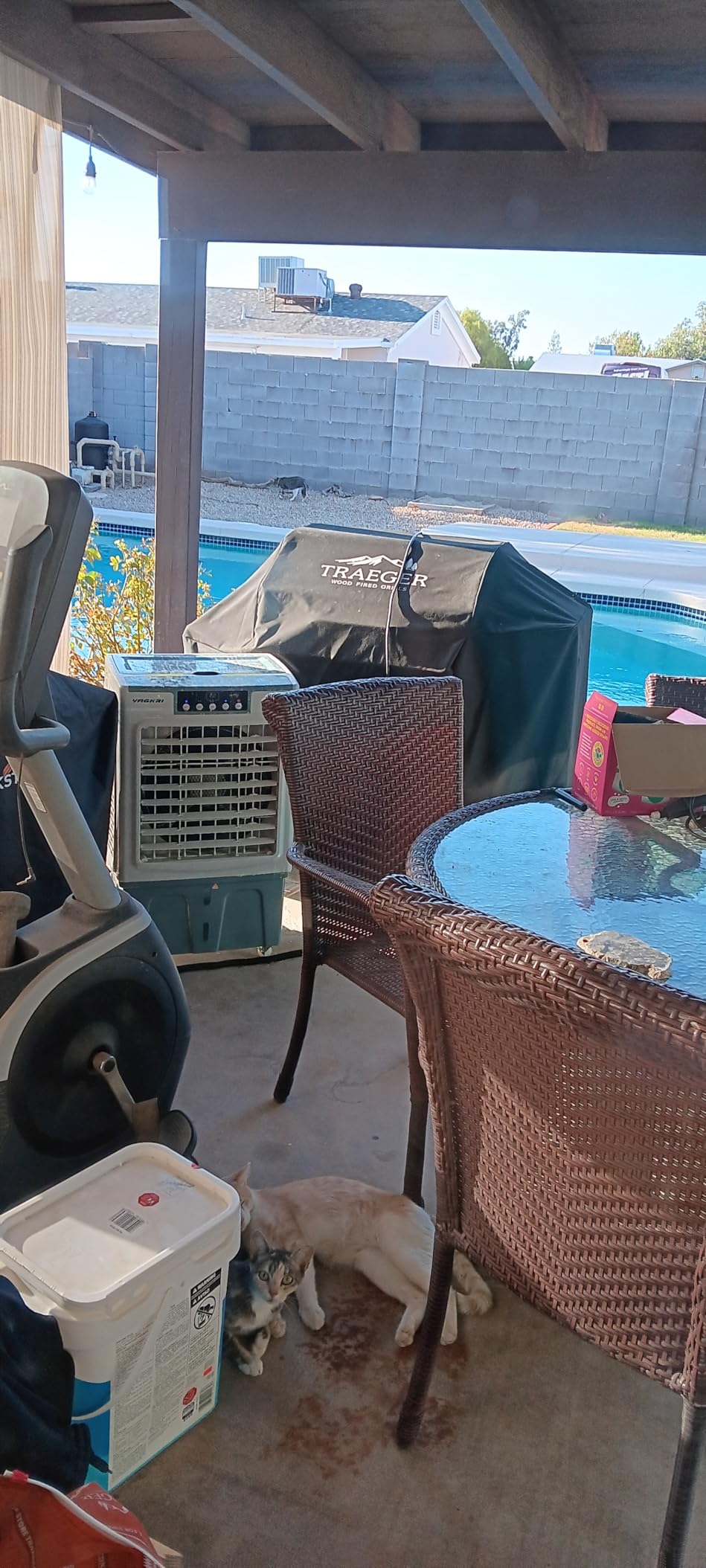 VAGKRI Swamp Cooler, 2100CFM Evaporative Air Cooler with 3 Modes & Wind Speeds, 120Oscillation, 24H Timer, Portable Outdoor Air Conditioner with Auto Fill for Patio Garage Commercial Use, 8 Gallon customer photo 1