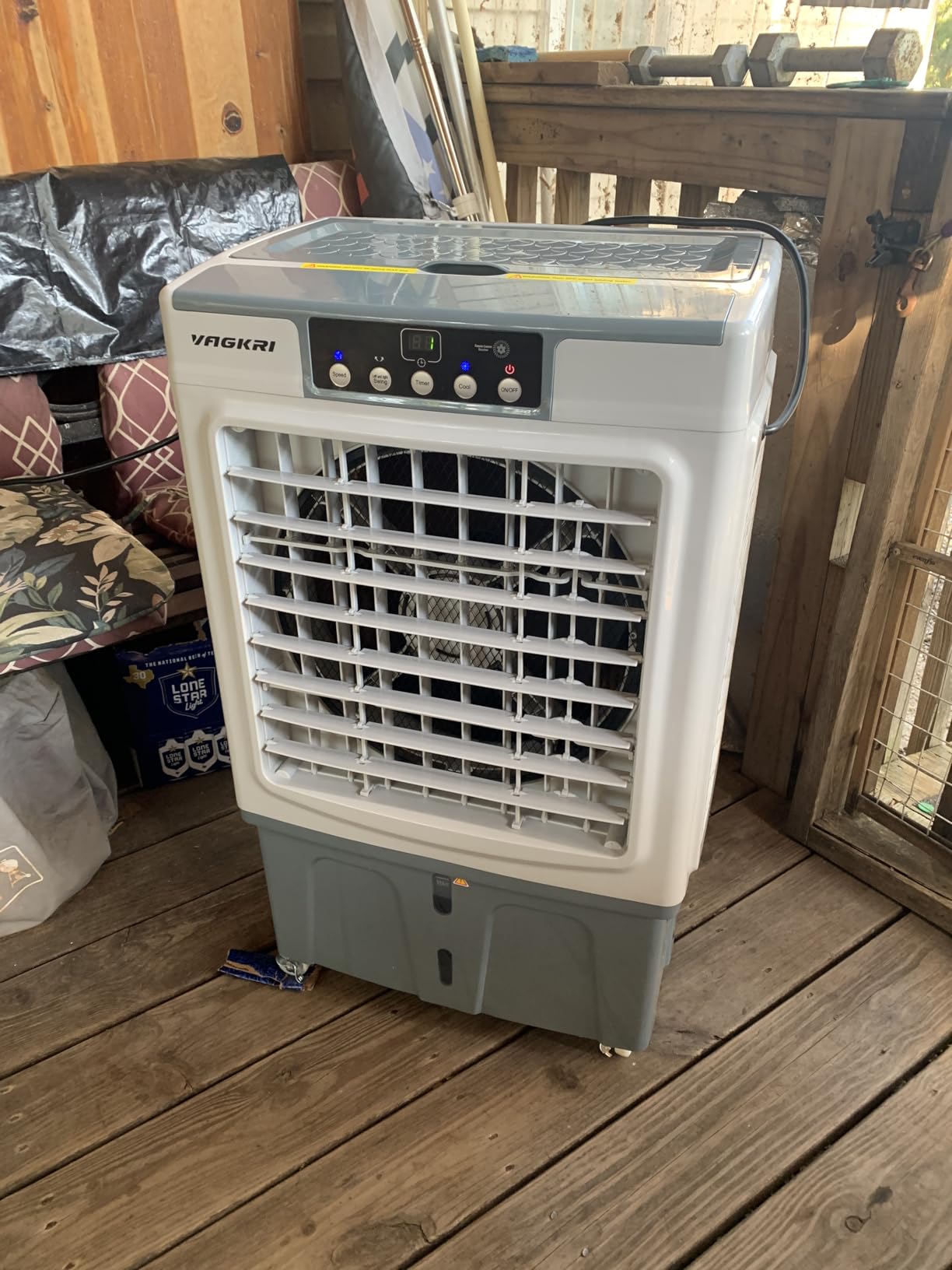 VAGKRI Swamp Cooler, 2100CFM Evaporative Air Cooler with 3 Modes & Wind Speeds, 120Oscillation, 24H Timer, Portable Outdoor Air Conditioner with Auto Fill for Patio Garage Commercial Use, 8 Gallon customer photo 2