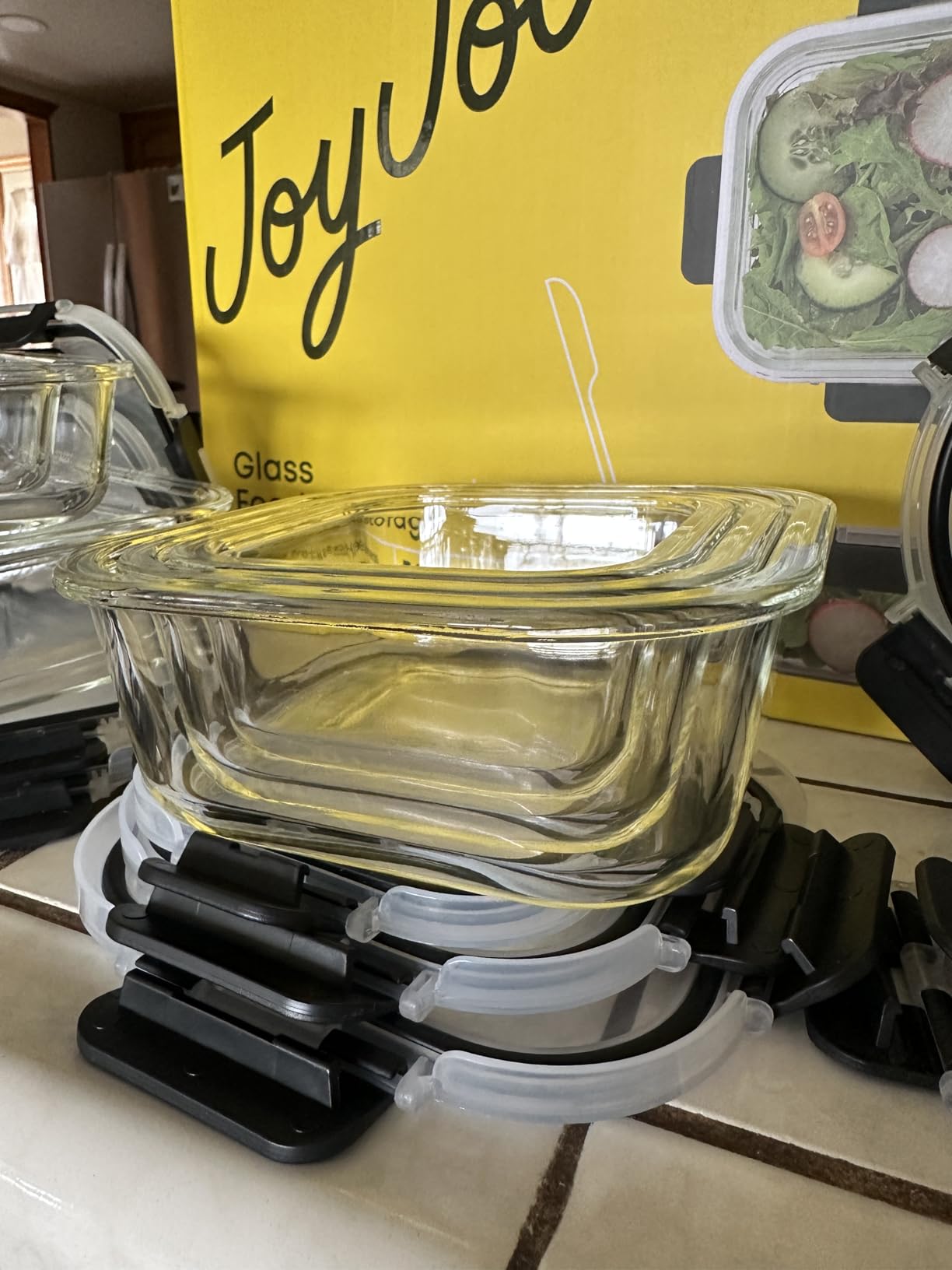 JoyJolt 24pc Borosilicate Glass Storage Containers with Lids | 12 Airtight/Freezer Safe Food Storage Containers for Pantry and Kitchen | Meal Prep Container for Lunch | Glass Tupperware Set customer photo 2
