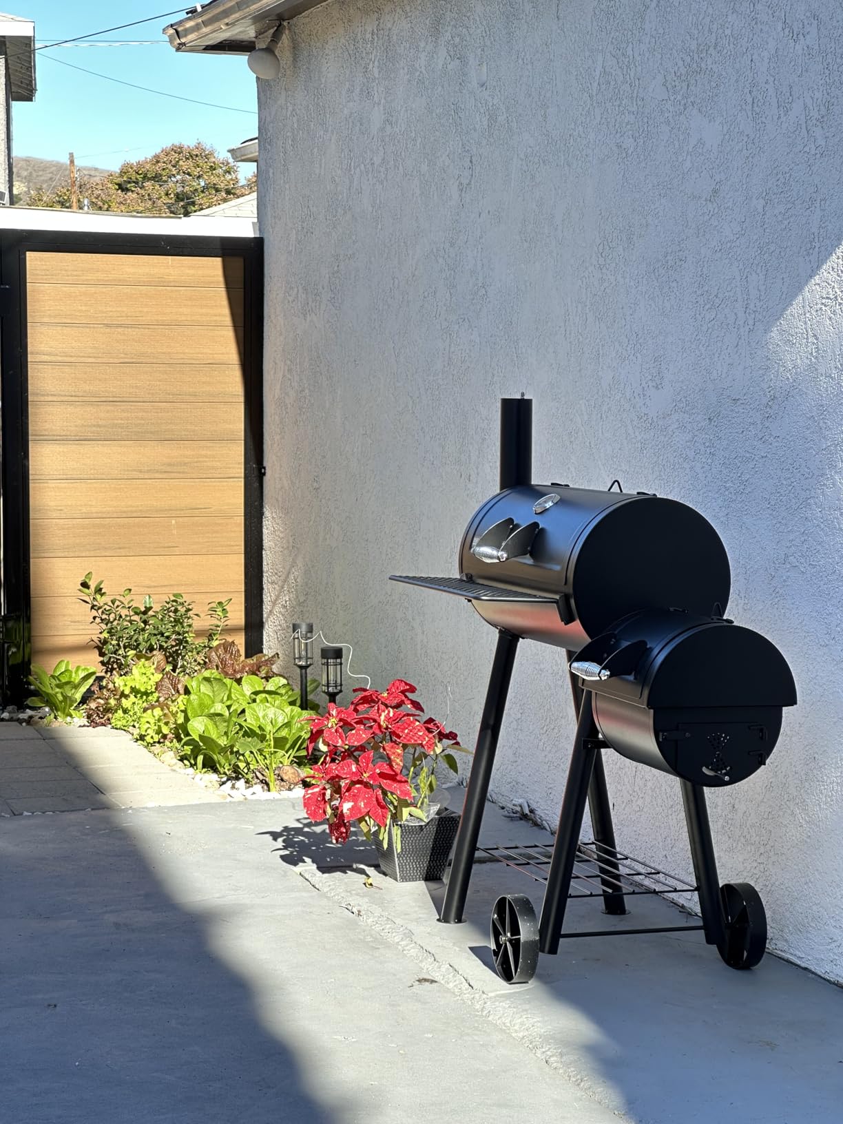 MFSTUDIO Heavy Duty Charcoal Wood Offset Outdoor Smoker Grill, Charcoal Grill with Smoker Combo for BBQ Grilling, 512 SQ.IN. customer photo 2