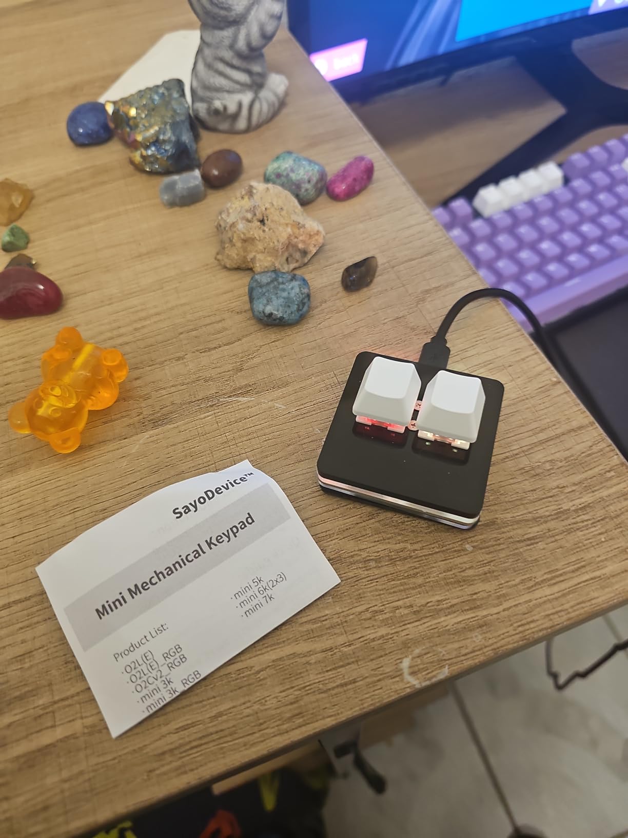 NONO OSU keypad 2-Key Red axis Gaming USB Keyboard,Hotswap Mechanical Keyboard,Mini Mechanica RGB keypad for macros and Rhythm Games. customer photo 2