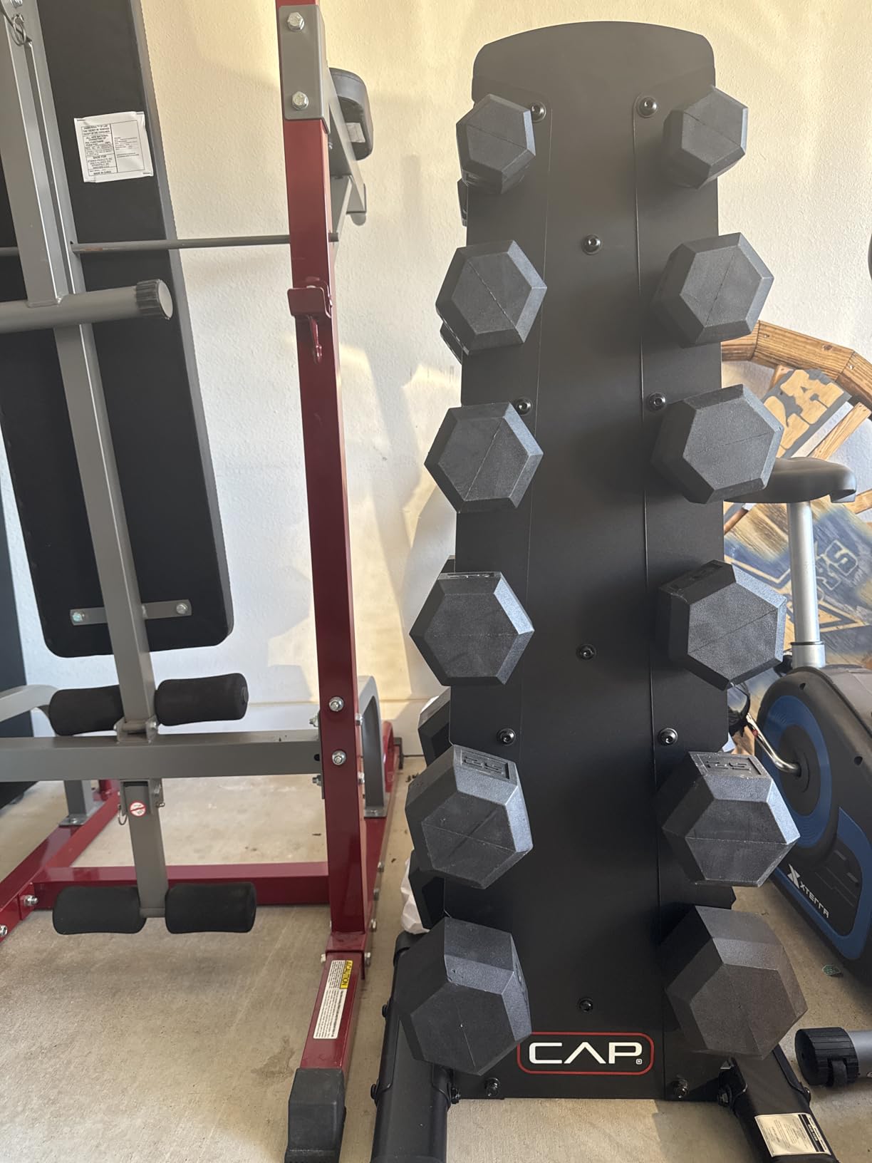 CAP Barbell Rubber Coated Dumbbell Weight Set with Vertical Rack | 100 lb, 150 lb, and 210 lb Options customer photo 2