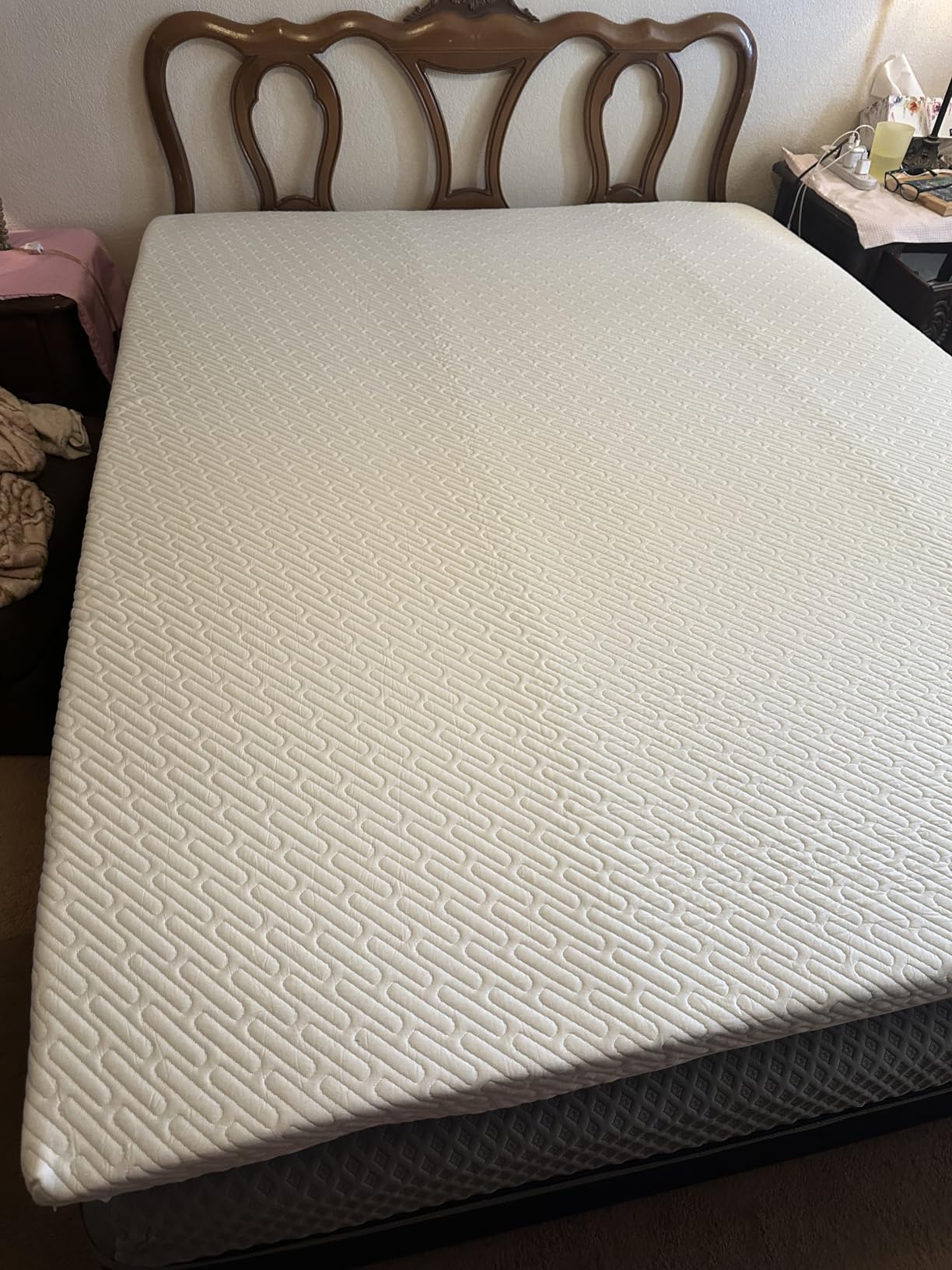 3 Inch Gel Memory Foam Mattress Topper Queen Size High Density Cooling Pad Pressure Relief Bed Topper with Removable & Washable Bamboo Cover customer photo 1