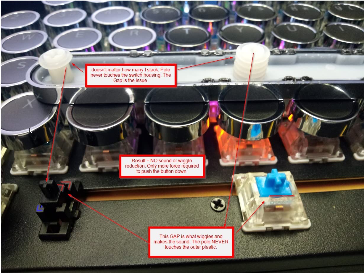 200Pcs Clear O-Ring Switch Dampeners Keycap for Mechanical Keyboard Cherry Mx, White customer photo 2