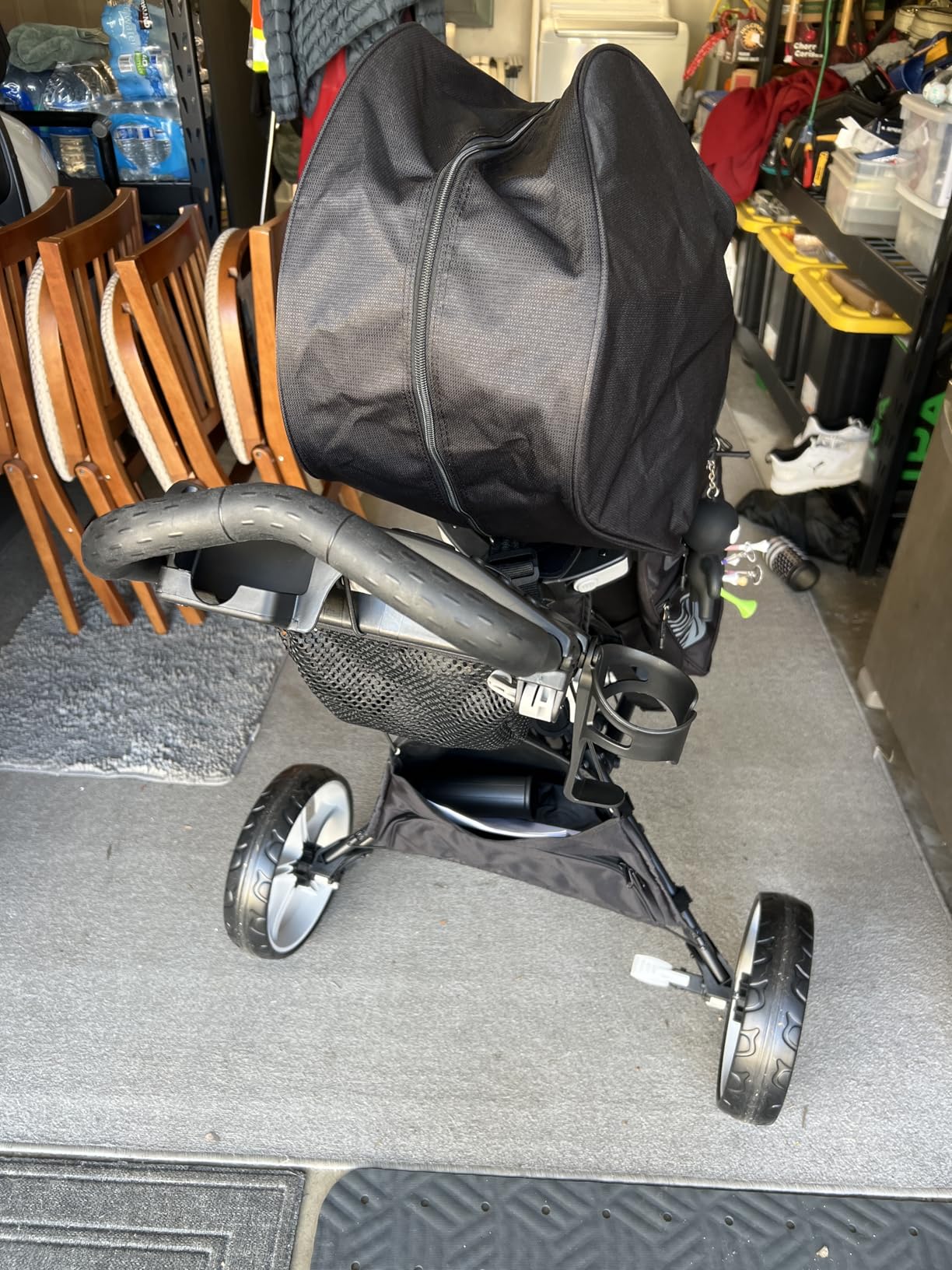 Caddytek CaddyLite ONE-Swivel V8 Golf Push Cart - Lightweight 3 Wheel Foldable Cart with One-Click Folding, 360 Swivel Front Wheel, Adjustable Handle, Cooler Basket, Umbrella & Drink Holder customer photo 2