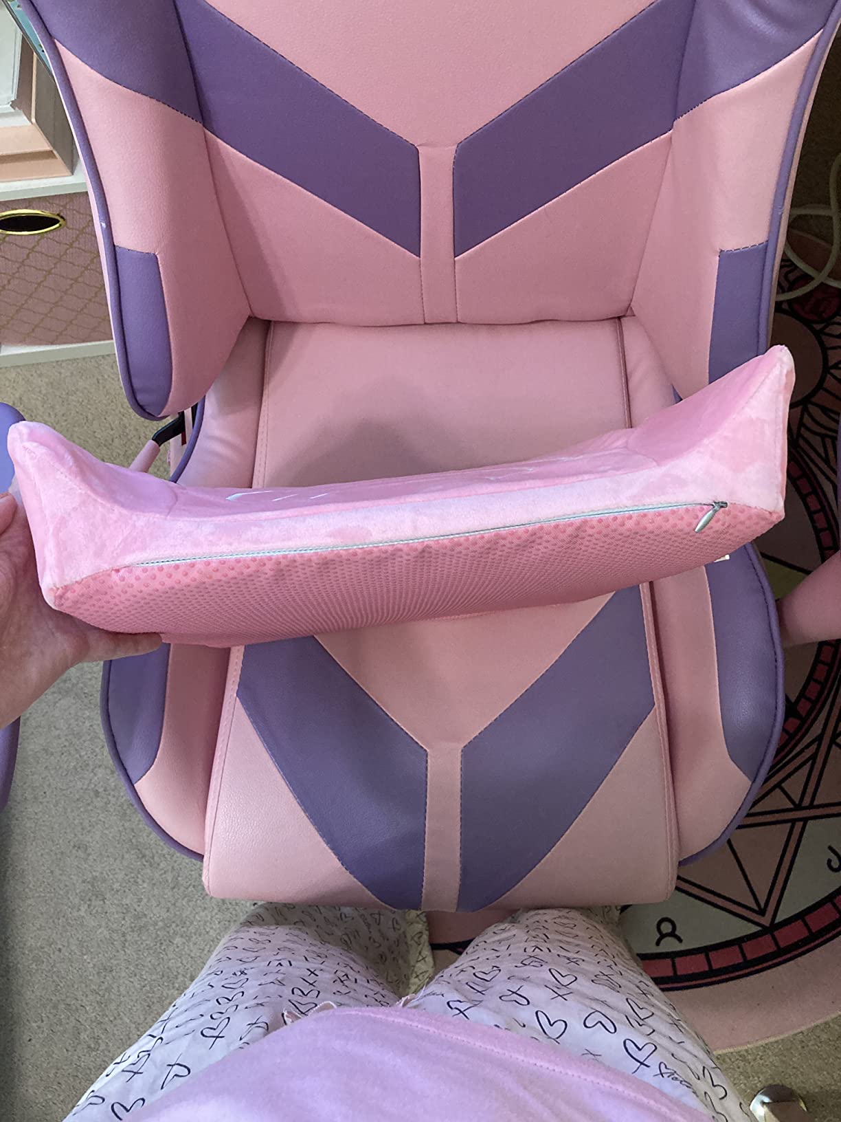 Lumbar Cushion Hello Kitty & Friends Edition: Lumbar Support for Gaming Chairs - Fully-Sculpted Lumbar Curve - Memory Foam Padding - Wrapped in Plush Velvet customer photo 2