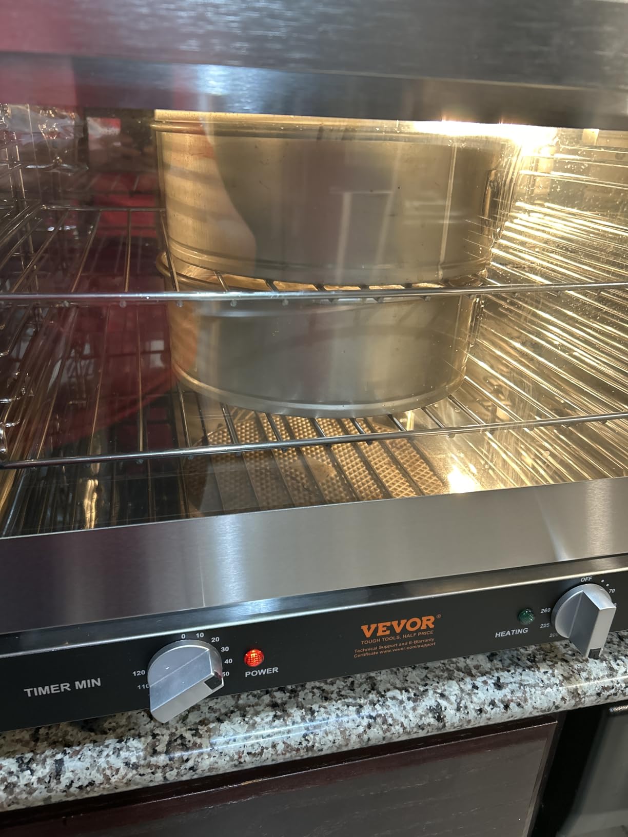 VEVOR Commercial Convection Oven, 47L/43Qt, Half-Size Conventional Oven Countertop, 1600W 4-Tier Toaster w/Front Glass Door, Electric Baking Oven w/Trays Wire Racks Clip Gloves, 120V customer photo 1