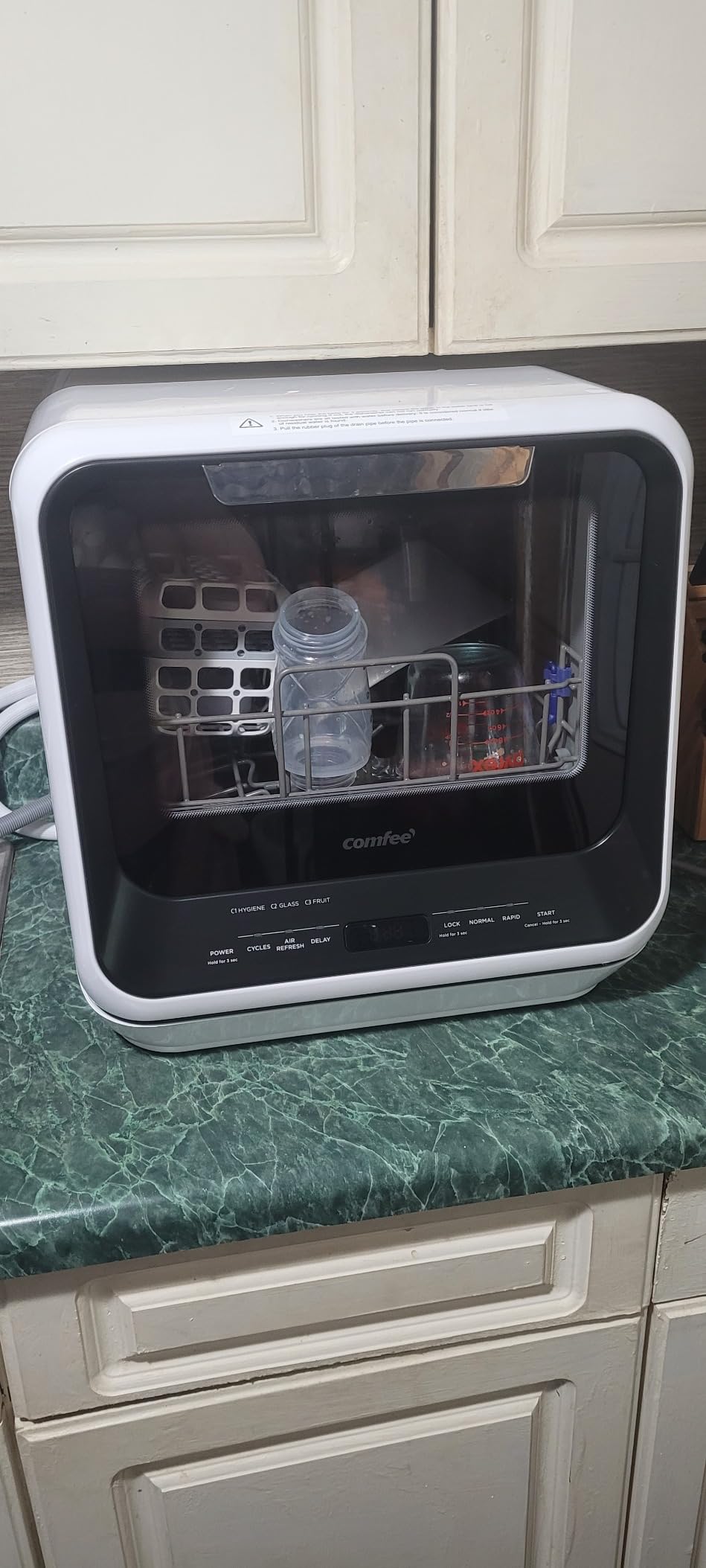 COMFEE' Portable Mini Dishwasher Countertop with 1.32Gal Built-in Water Tank for Apartments & RVs, No Hookup Needed, 6 Programs, 360 Dual Spray, 162F High-Temp & Air-Dry Function customer photo 2