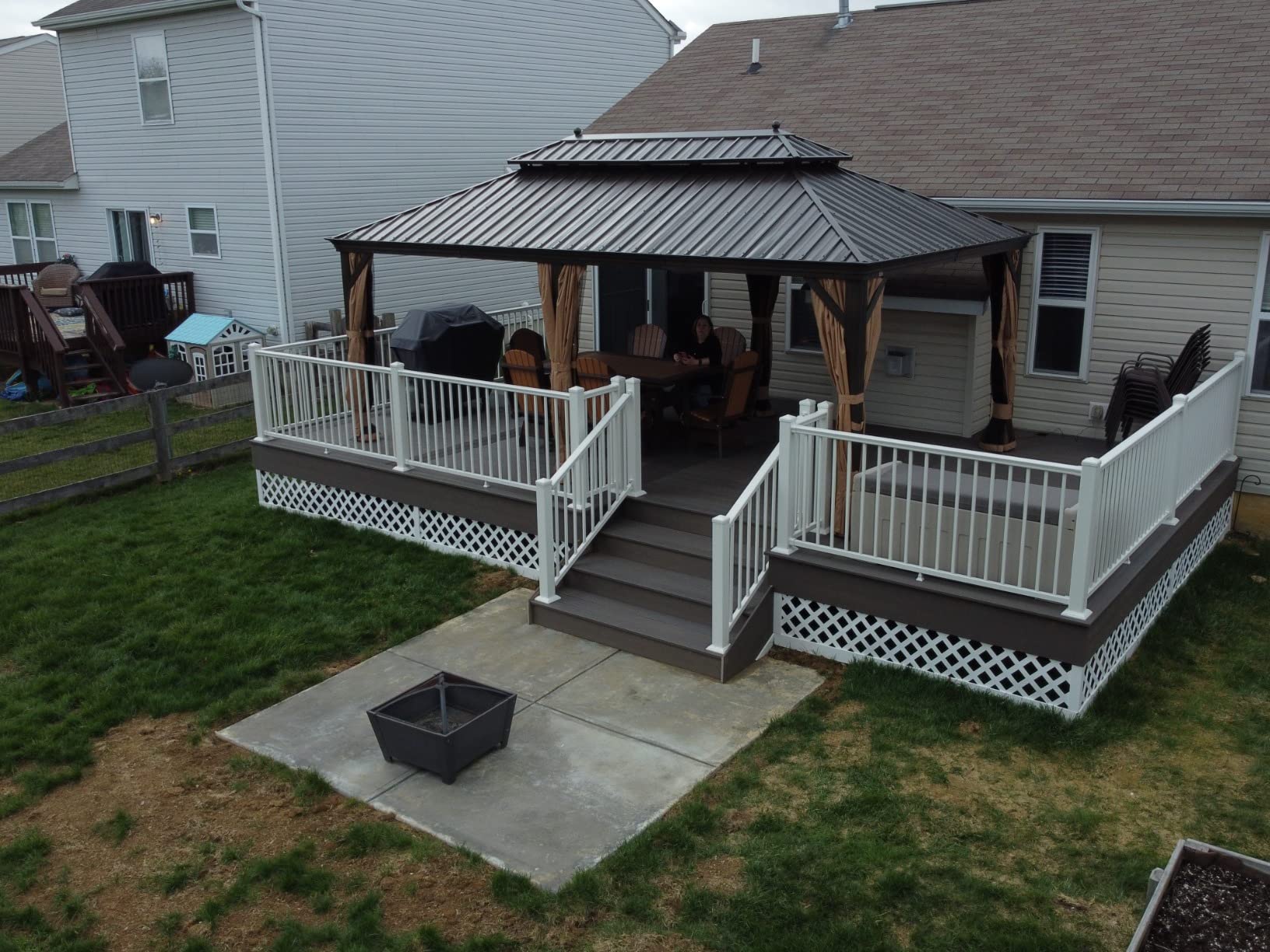 PURPLE LEAF 10' X 12' Hardtop Gazebo Canopy with Netting and Curtains for Outdoor Deck Backyard Heavy Duty Sunshade Outside Metal Patio Permanent Pavilion customer photo 2