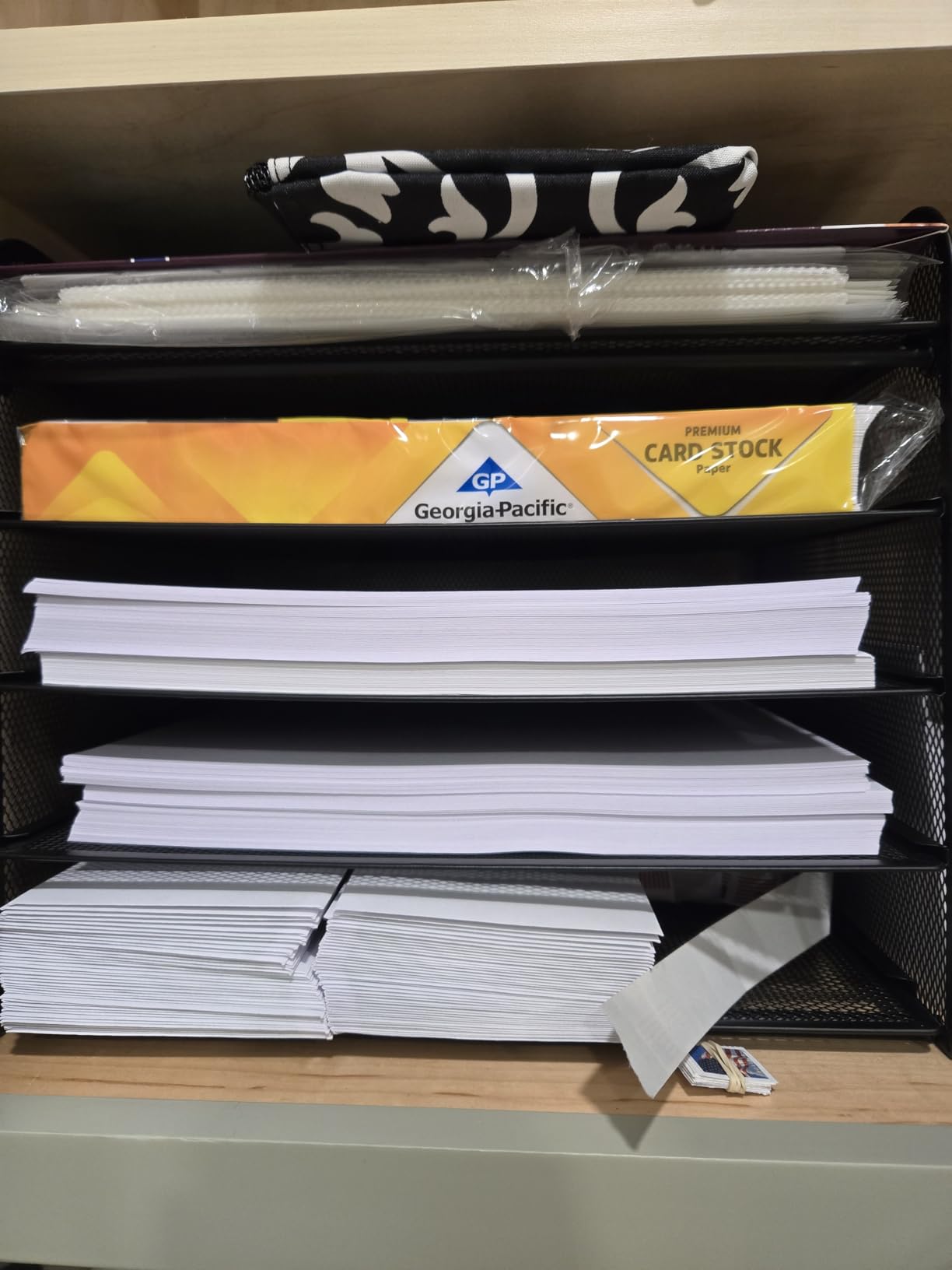 Supeasy 5 Trays Paper Organizer Letter Tray with Handle-Mesh Desk File Organizer, Paper Sorter Desk Organizer for Office, Home or School customer photo 1