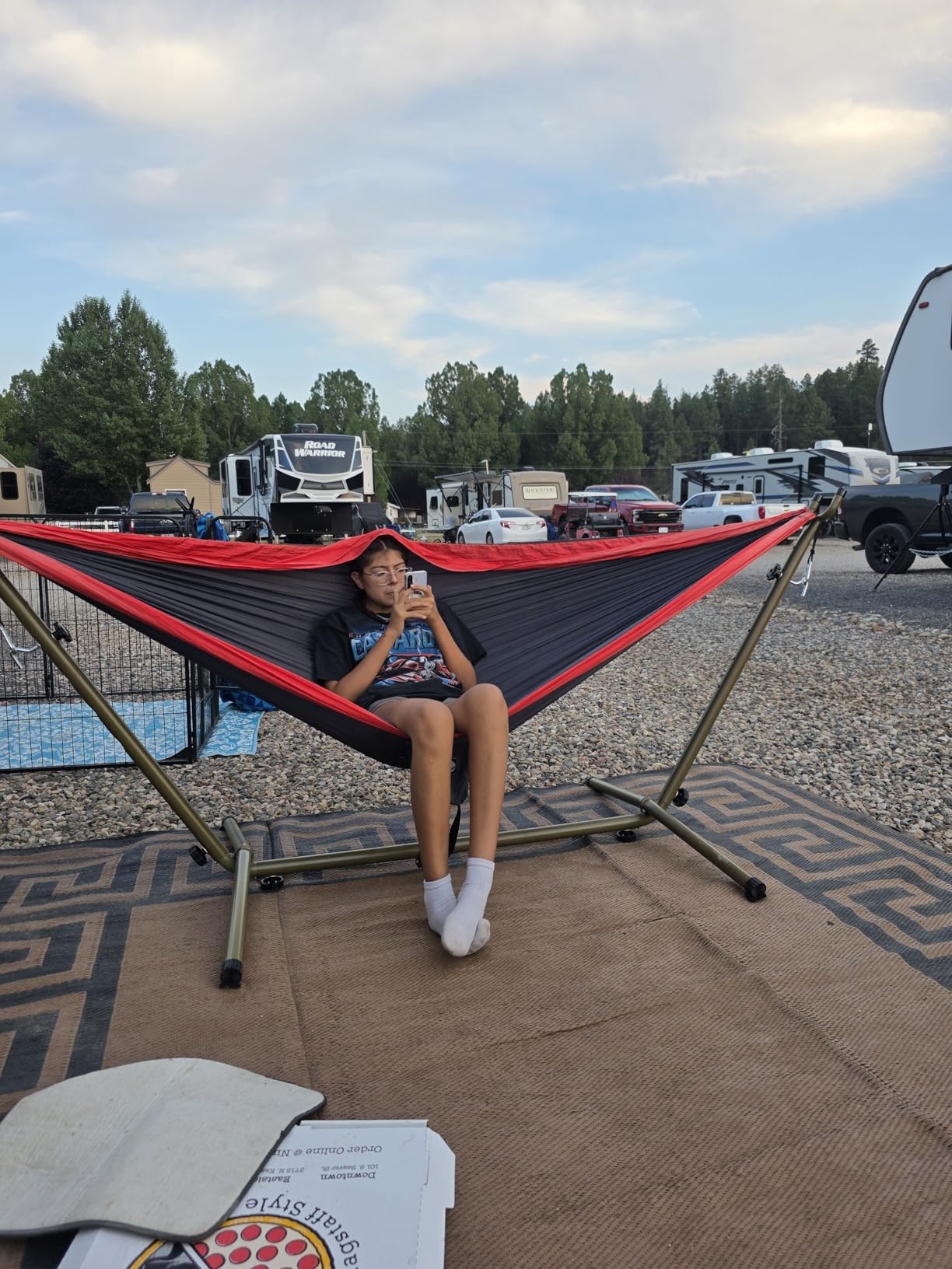 Wise Owl Outfitters Portable Hammock Stand, 106x42, 440lb Capacity - Sports & Outdoors customer photo 2