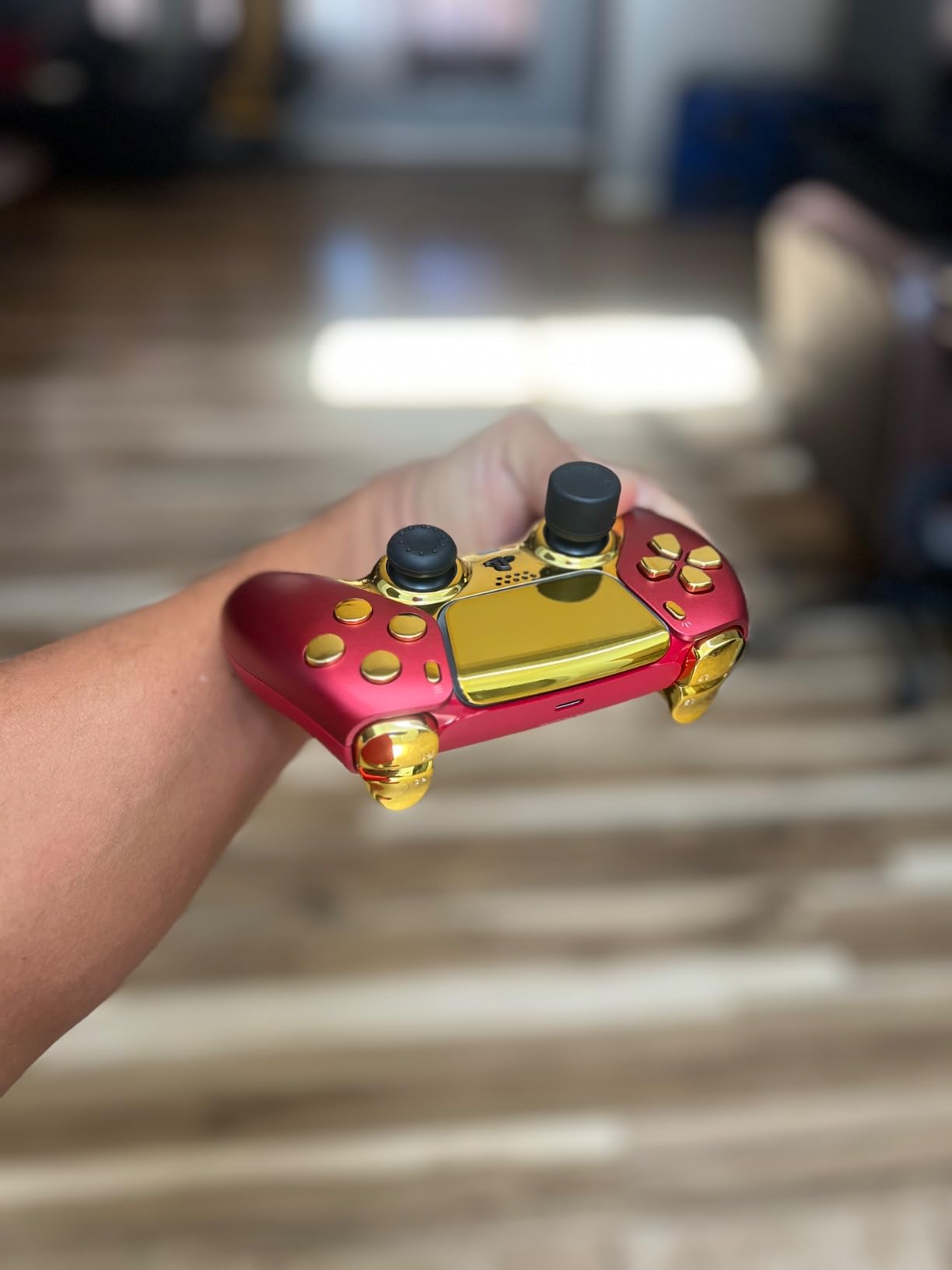 eXtremeRate Replacement D-pad R1 L1 R2 L2 Triggers Share Options Face Buttons, Chameleon Purple Blue Full Set Buttons Compatible with ps5 Controller BDM-010 & BDM-020 customer photo 2