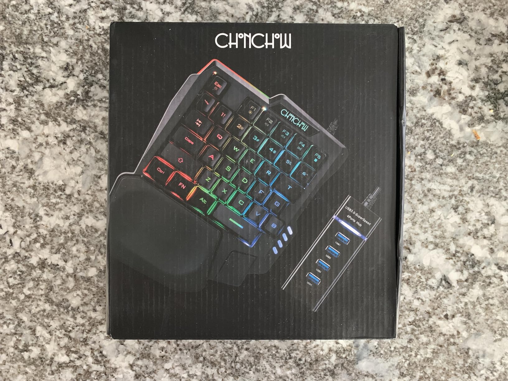 CHONCHOW One Handed Gaming Keyboard, 35 Keys, Rainbow LED, Wired USB, Ergonomic with Wrist Rest, Mini Portable, PS4/PS5/Xbox/PC/Laptop Compatible customer photo 2