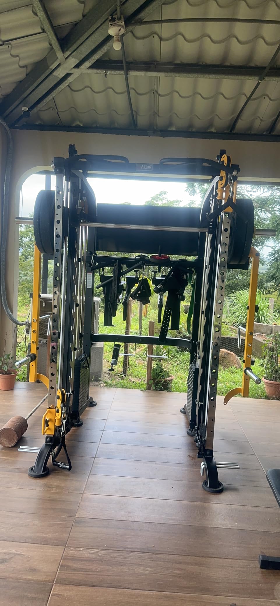 Altas Strength 3061B Smith Machine with Adjustable Lever Arms, 2:1 Pulley Ratio All-in-One Home Gym System, Commercial Grade Squat Rack with Dual 440lbs Weight Stacks & Attachment (Safe Solo Training) customer photo 2