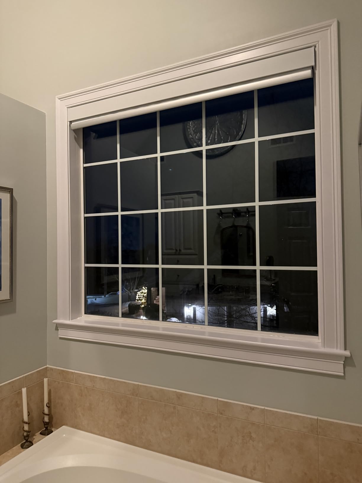 Motorized Roller Shade, 100% Blackout Smart Window Blinds Work with Homekit, Alexa, Google Home, Remote Control, Electric Blinds with USB/Solar Panel Charging customer photo 2