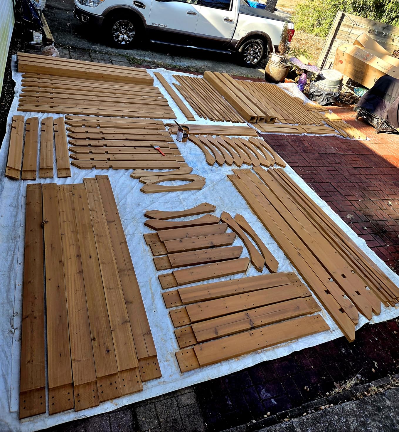 Backyard Discovery Beaumont 16' x 12' Traditional Cedar Wood Pergola Kit with Trellis Roof, All-Season Durability, High-Wind Rating, PowerPort, Shade for Outdoor Patio, Deck, Garden, and Entertaining customer photo 1