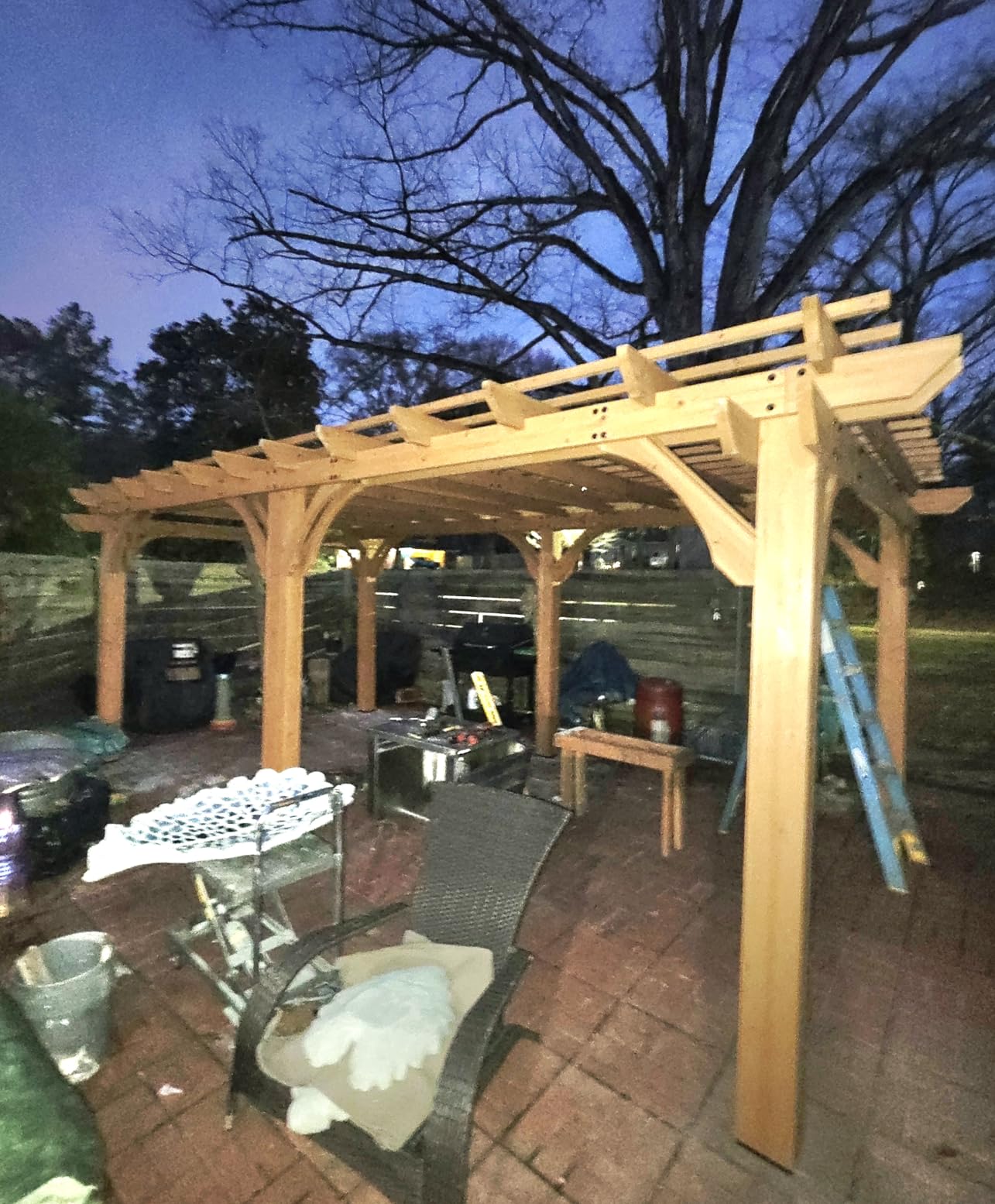 Backyard Discovery Beaumont 16' x 12' Traditional Cedar Wood Pergola Kit with Trellis Roof, All-Season Durability, High-Wind Rating, PowerPort, Shade for Outdoor Patio, Deck, Garden, and Entertaining customer photo 2