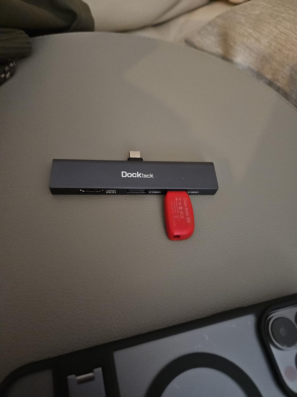 iPad Pro USB C Hub Multiport Adapter - Dockteck USBC Hub 5 in 1 with 100W PD, 4K 60Hz HDMI, Audio, USB 3.0, USB C Dock with Magnetic Grip for iPad Pro 12.9 2021 2020 2018, iPad Air, iPad mini 6 customer photo 2