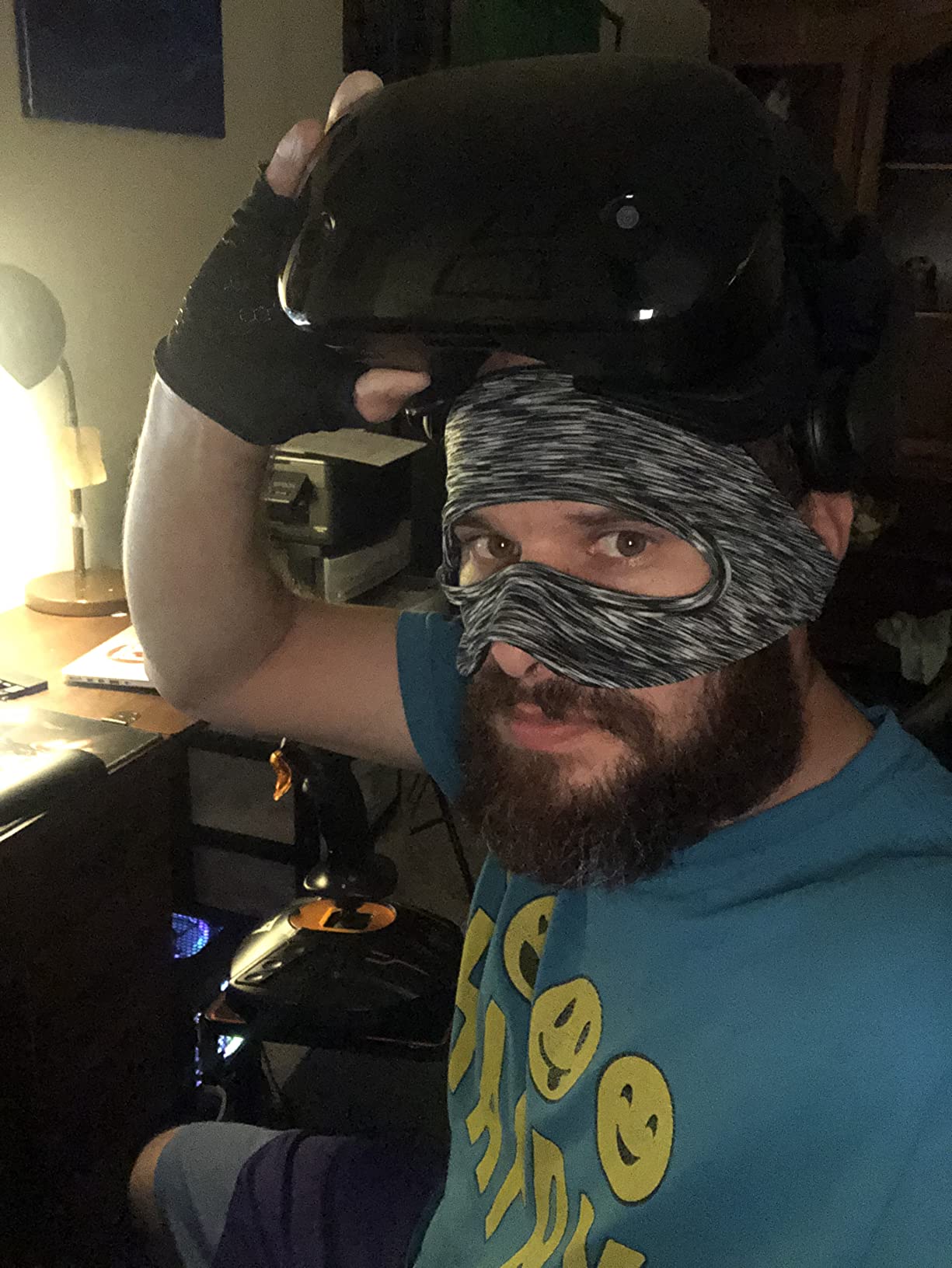 SAYAFAN VR Eye Mask, Adjustable Breathable VR Sweat Band for Meta/Oculus Quest 2/3/3S/Pro, HTC Vive, PS, Gear, VR Workouts (3PCS) customer photo 2