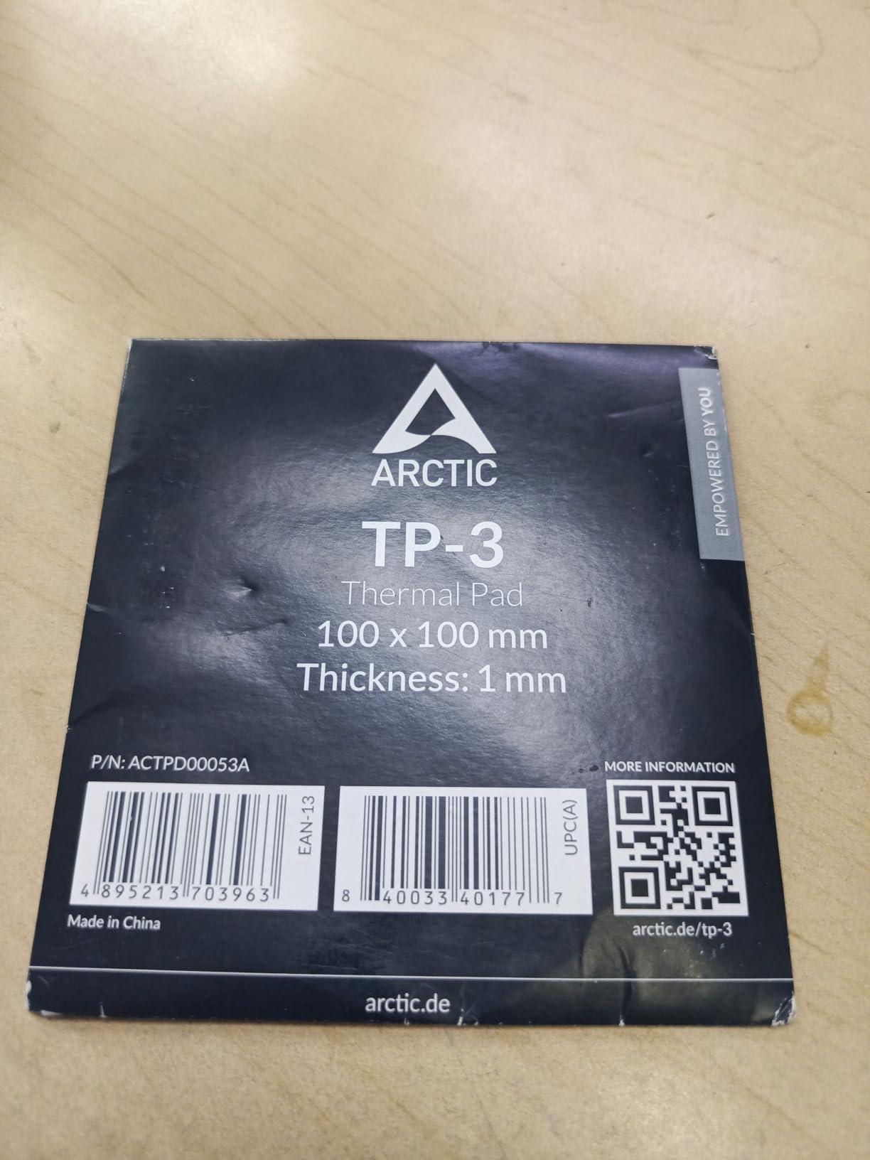 ARCTIC TP-3: Premium Performance Thermal Pad, 100 x 100 x 1.5 mm (Stackable to 2.0 mm Without Performance Loss), 1 Piece - High Performance, Particularly Soft, Ideal Gap Filler, Bridging Gaps customer photo 1