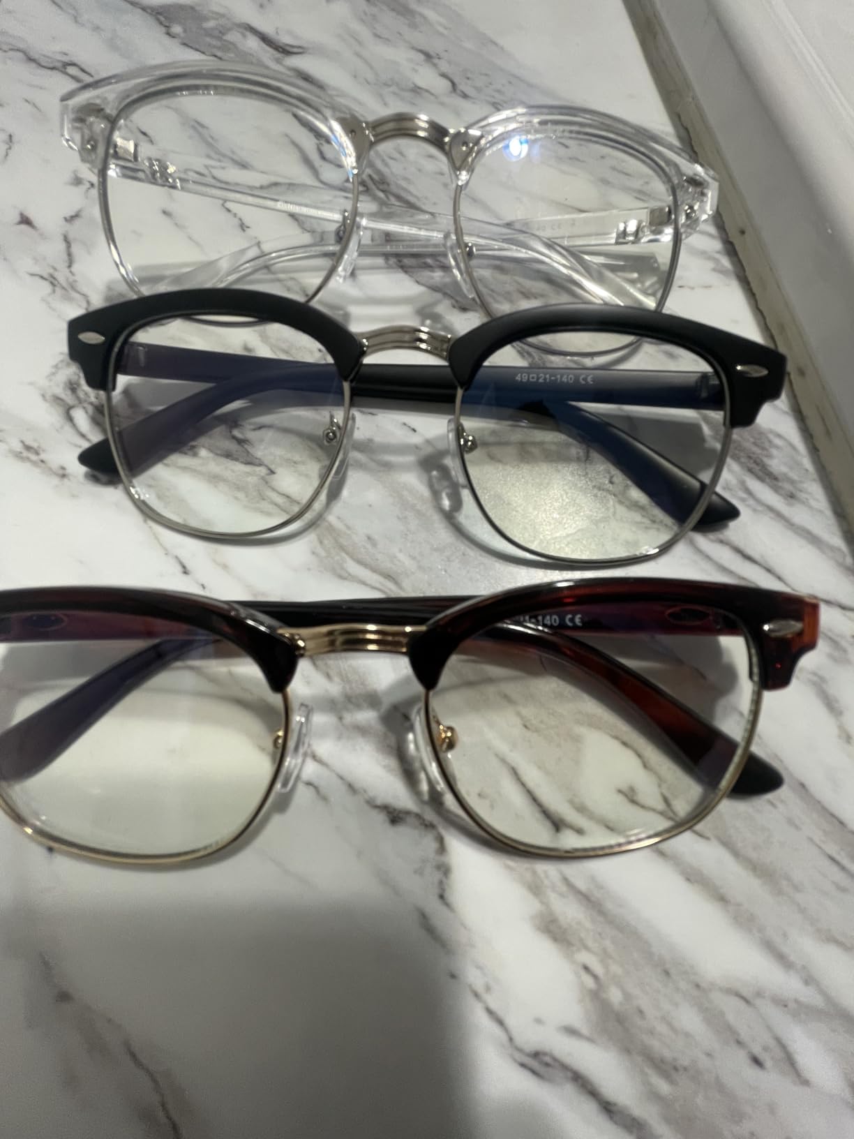 racico Blue Light Glasses for Men & Women - Mixed Material + Metal Frames with UV Protection Coating customer photo 2