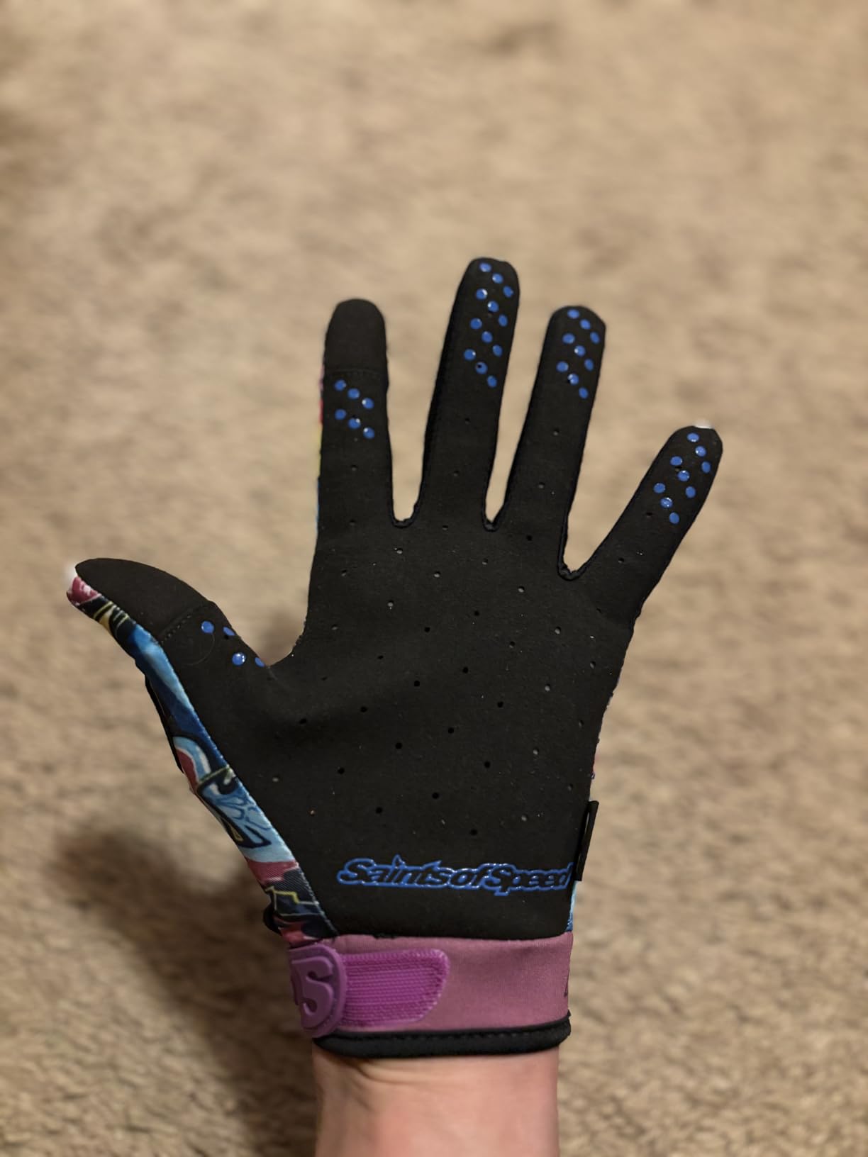 Saints of Speed Dirt Bike Gloves 70's Motocross, Mountain Bike, Motorcycle, BMX, Jetski, Sim, Karting, Airsoft, Paintball, Driving, & Racing Bike Gloves + Phone & Touch Screen Capable customer photo 1