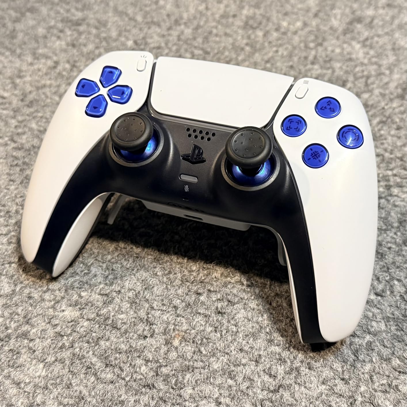 eXtremeRate Replacement Custom Dpad Action Buttons Three-Tone Black & Clear with Orange Redesigned Symbols D-pad Face Buttons Compatible with PS5 Controller customer photo 1