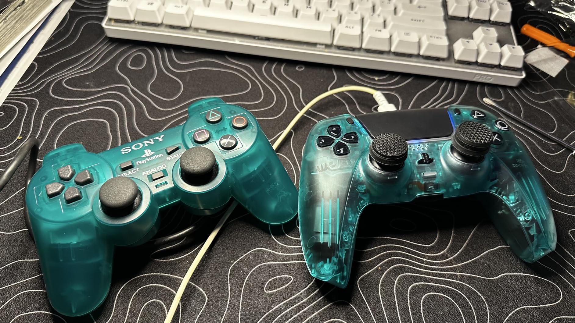 eXtremeRate Full Set Shell with Buttons Touchpad Cover, Clear Atomic Purple Custom Replacement Decorative Trim Shell Front Back Plates Compatible with p s 5 Controller BDM-010 BDM-020 Models customer photo 1