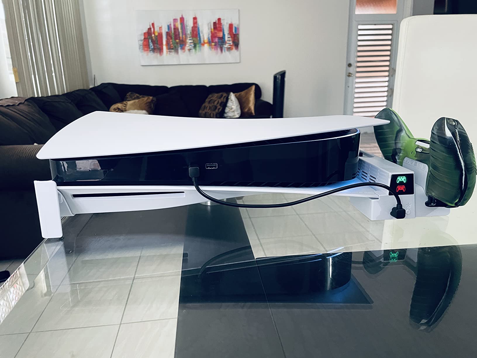 OIVO PS5 Horizontal Stand and Cooling Station with 3-Level Cooling Fan, Dual PS5 Controller Charger for PlayStation 5 Controller, Horizontal PS 5 Cooling Stand(Not for PS 5 Slim/Pro) customer photo 1